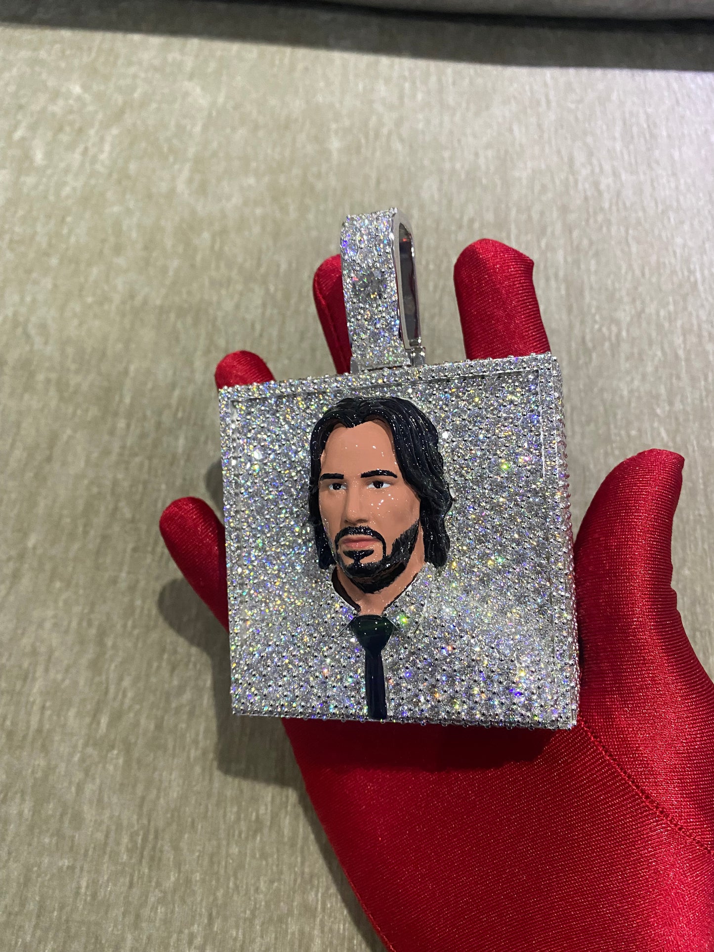 Custom 1 of 1 925 silver moissanite Face pendant