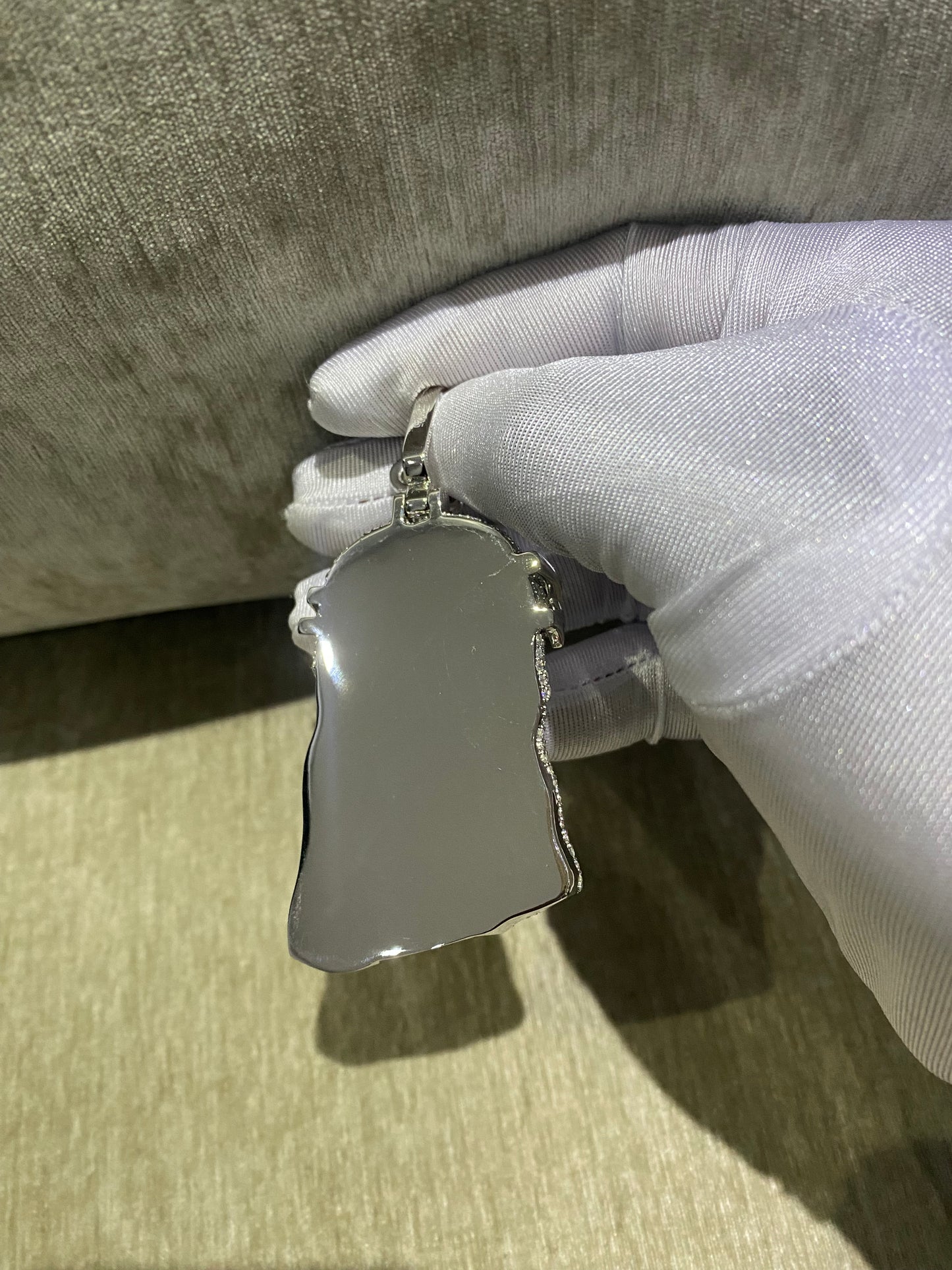 solid Moissanite Jesus pendant for men for women 925 silver, 3 inches.