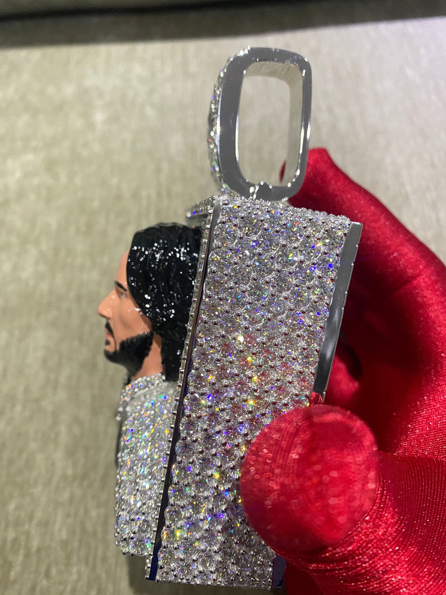 Custom 1 of 1 925 silver moissanite Face pendant