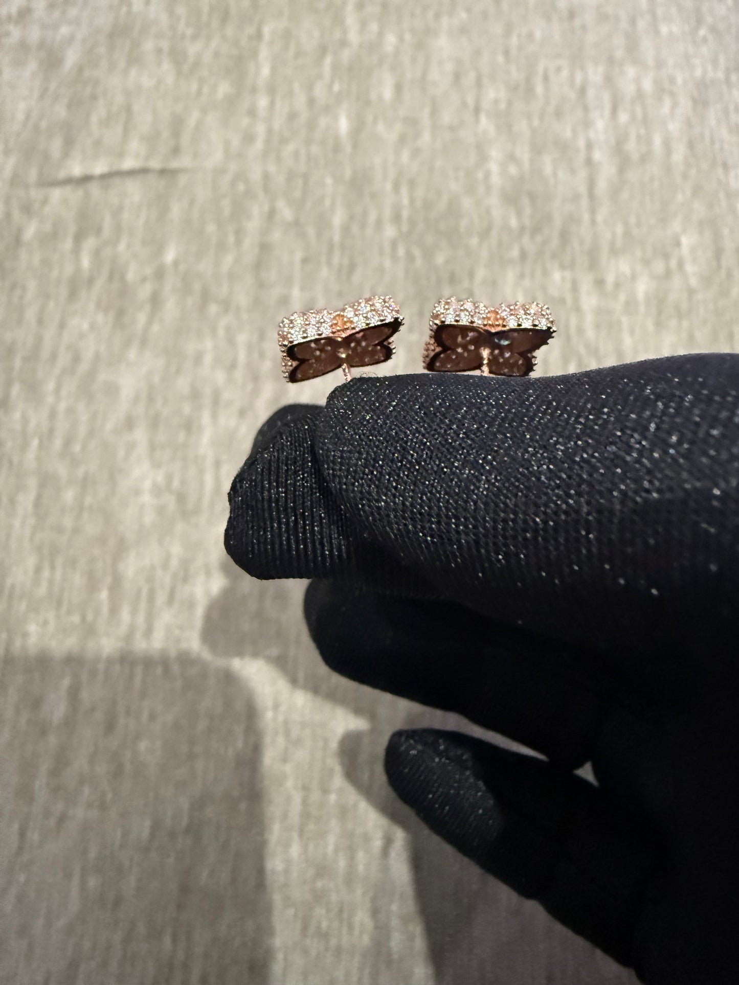 13MM clover style Moissanite earrings 925 silver vermeil rose gold studs multi color.
