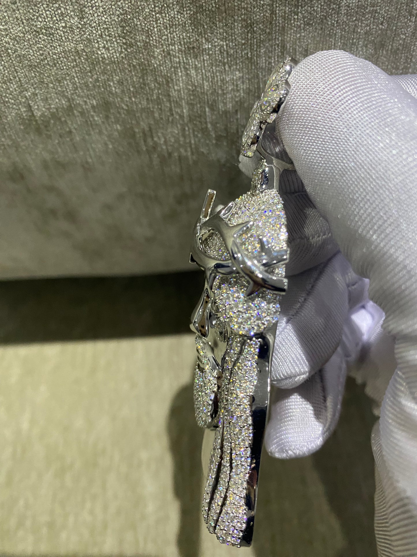 solid Moissanite Jesus pendant for men for women 925 silver, 3 inches.