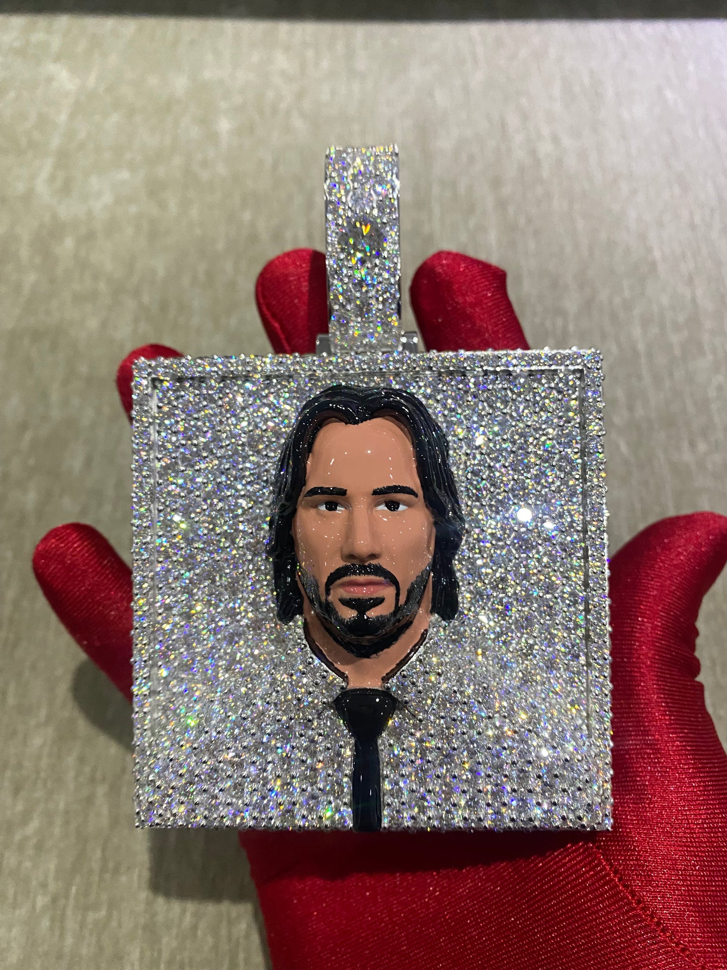 Custom 1 of 1 925 silver moissanite Face pendant