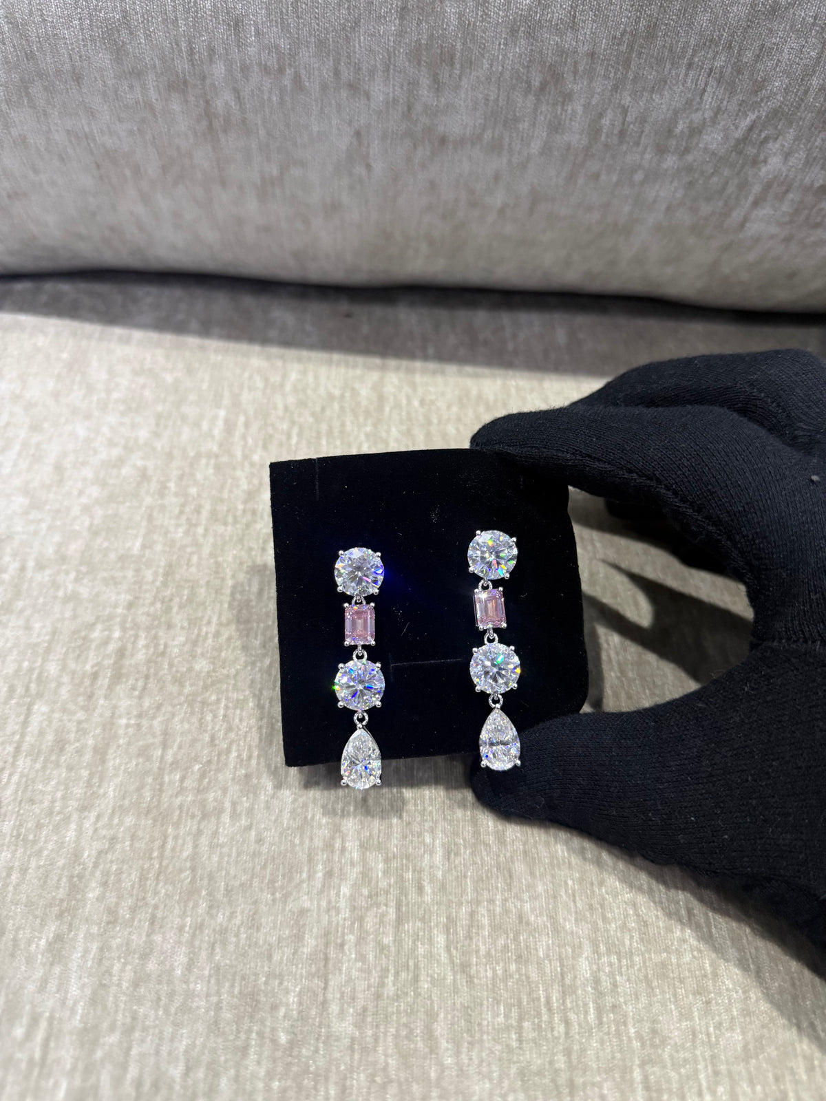 24 carat Dangle Moissanite earrings