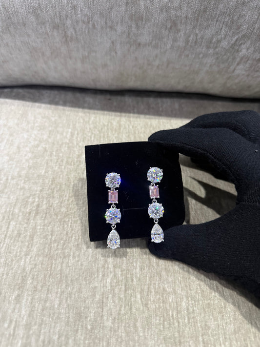 24 carat Dangle Moissanite earrings