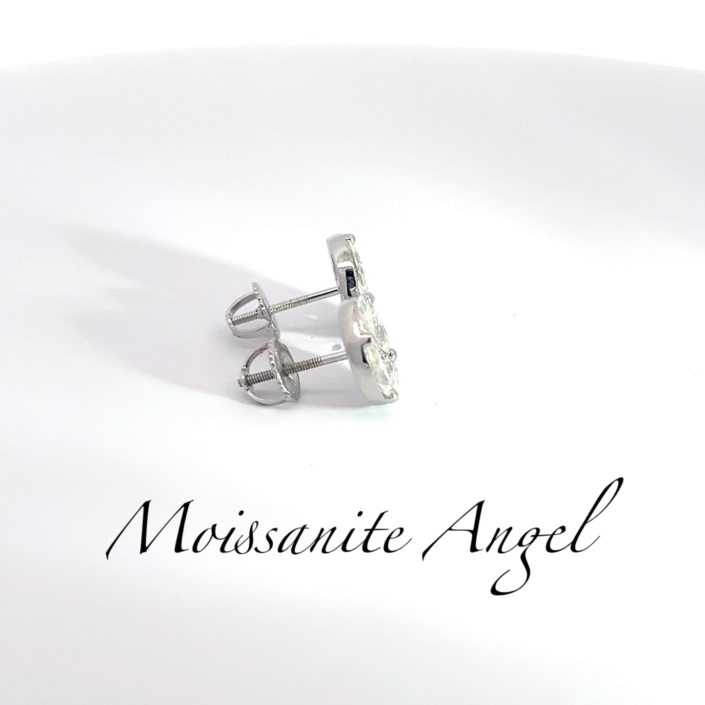 Moissanite studs Precious Set style earrings 10mm