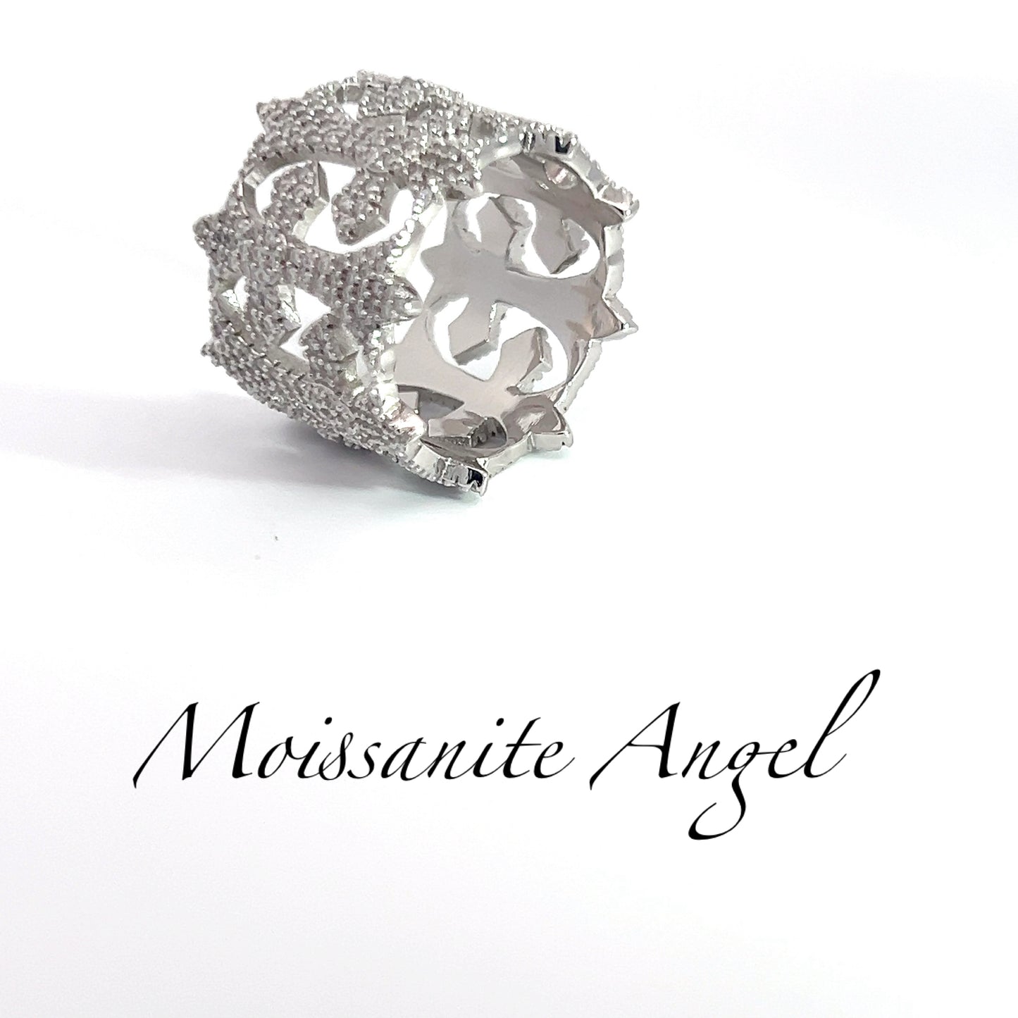 Moissanite fancy cross ring