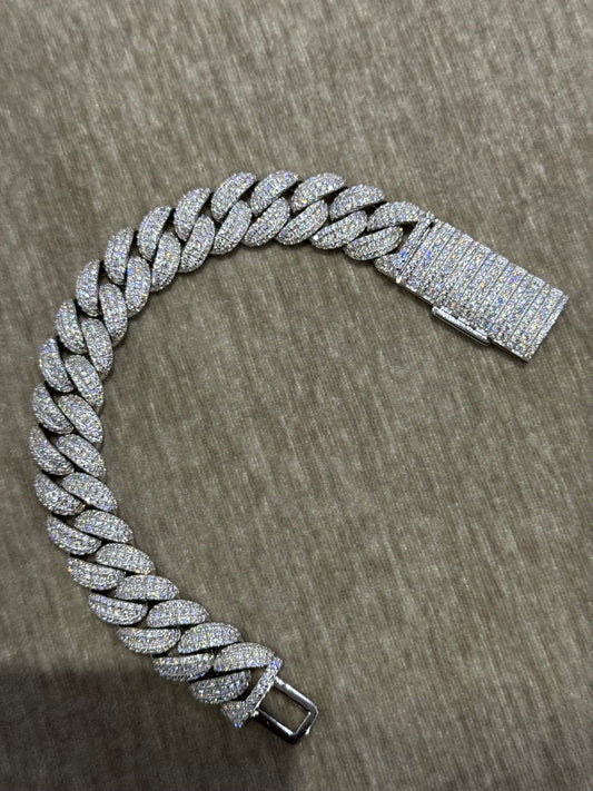 13mm Moissanite tight link bracelet top tier VVS1 quality 100% authentic 7 inch Moissanite bracelet.