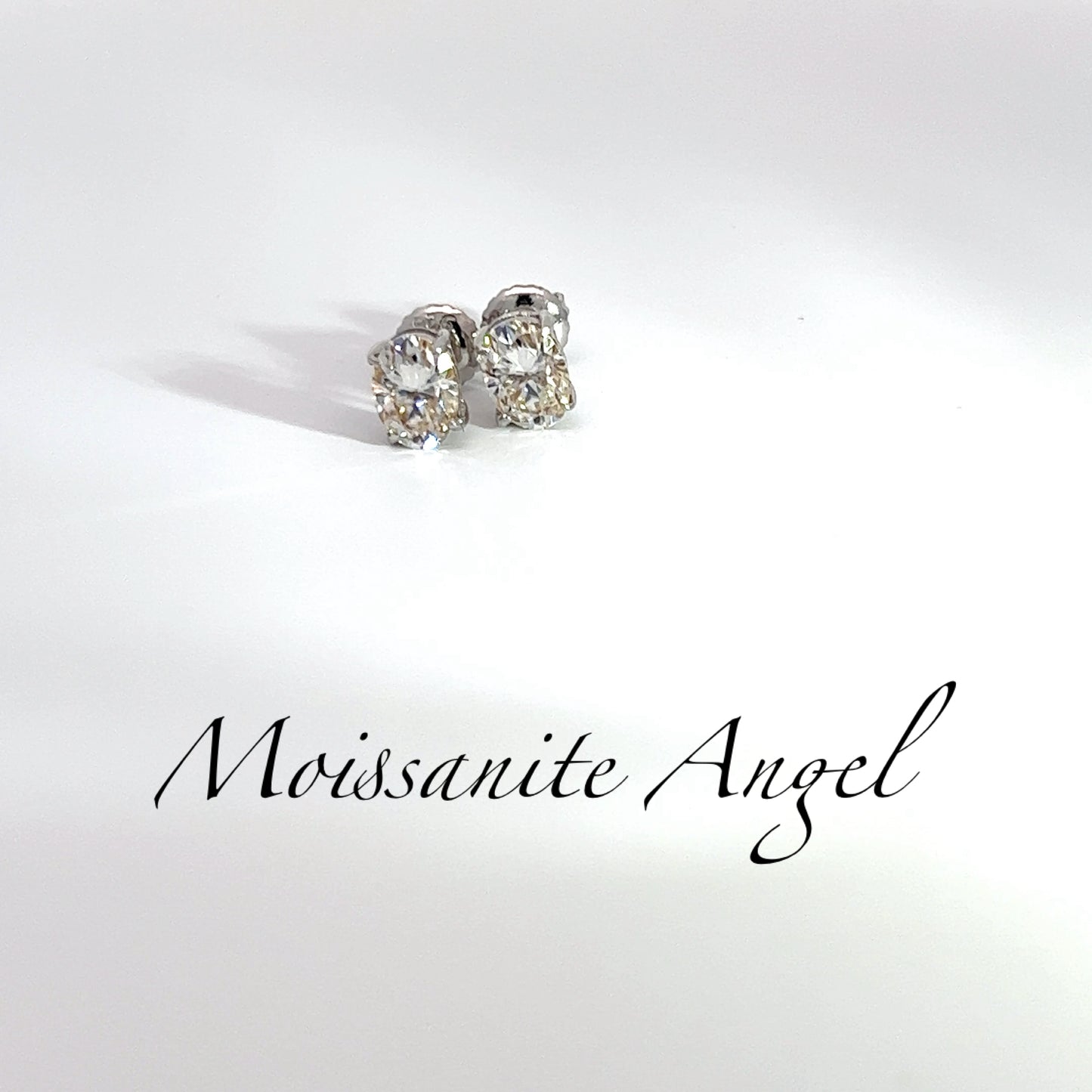 moissanite earrings 2 CTW oval shaped brilliant cut studs