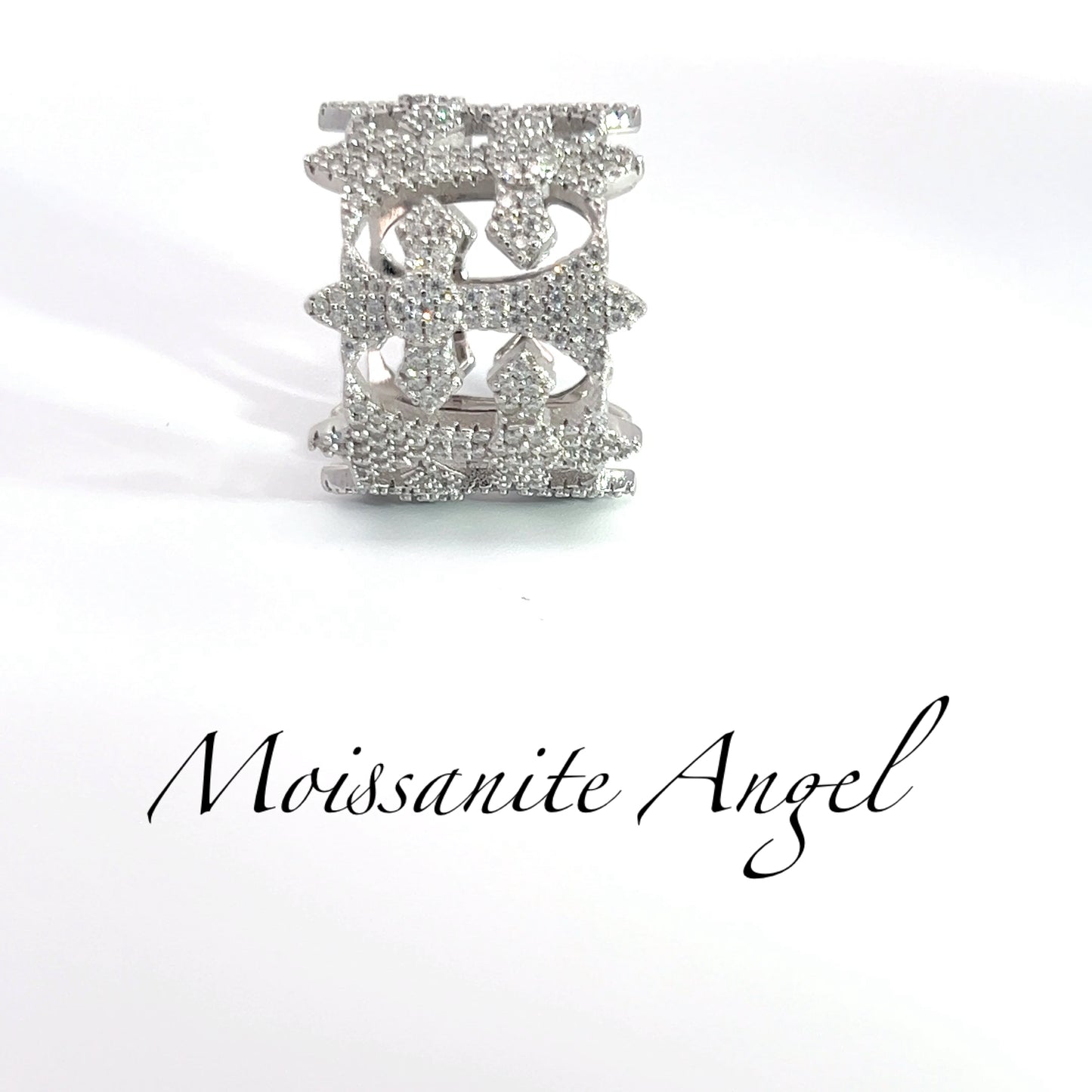 Moissanite fancy cross ring