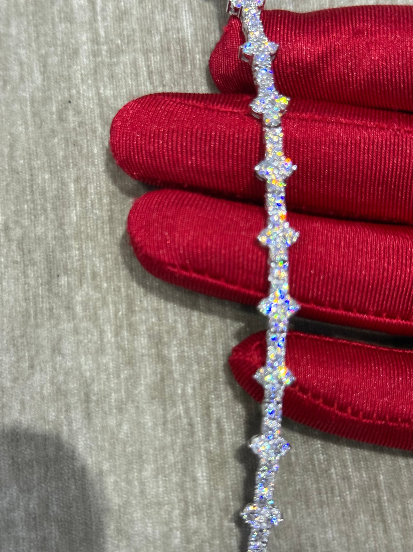 24 inch Moissanite Tennis chain top tier vvs1 quality 100 % authentic 925 silver.