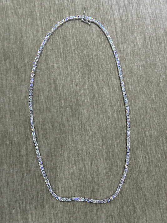 100 % Authentic 3mm Moissanite tennis chain 925 silver, diamond tester approved.