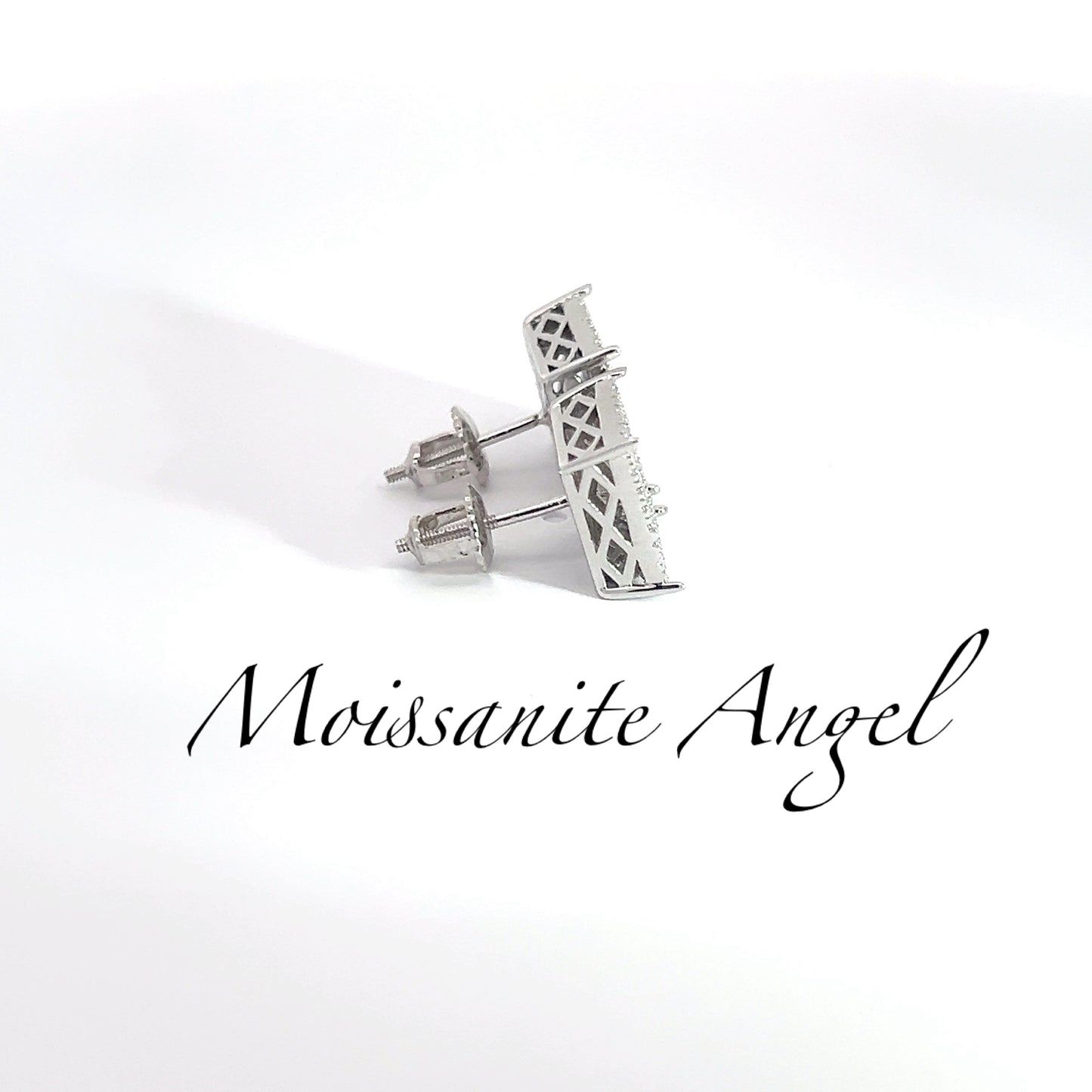 Moissanite square cluster earrings