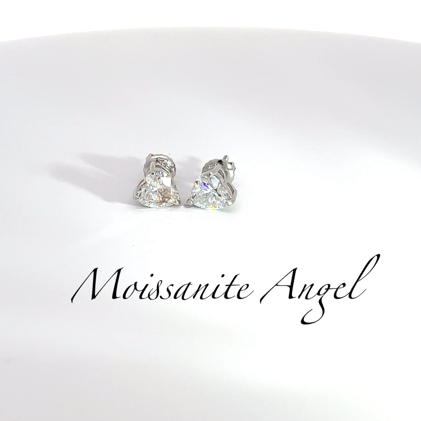 Moissanite Earrings Studs Heart Shaped earrings