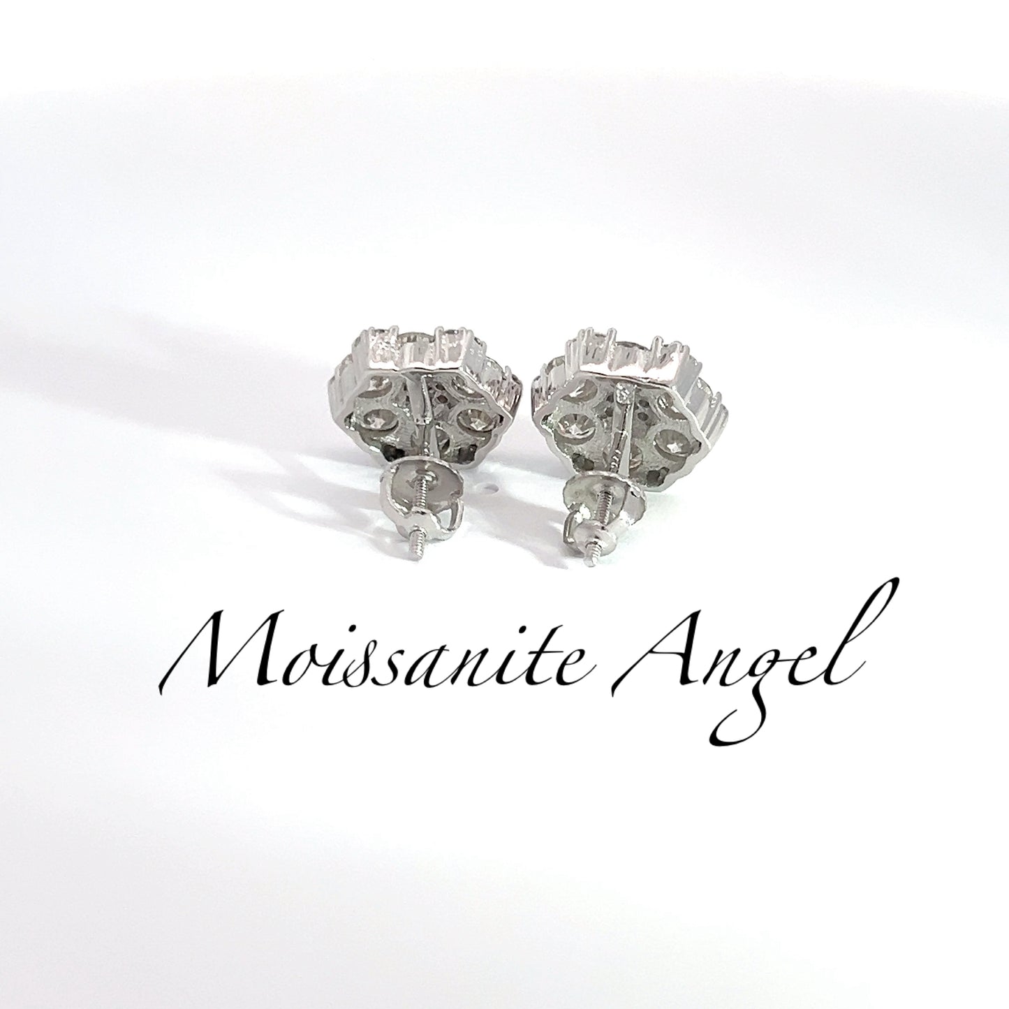 Moissanite earrings Snowflake Cluster studs VVS1 Quality 11mm