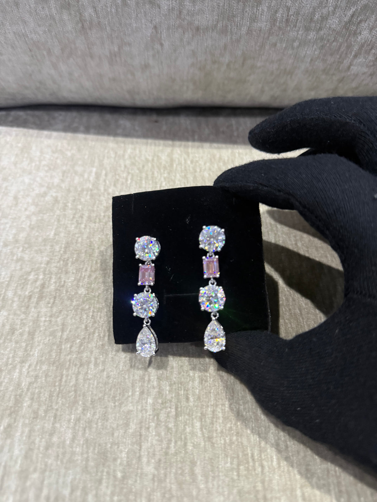 24 carat Dangle Moissanite earrings