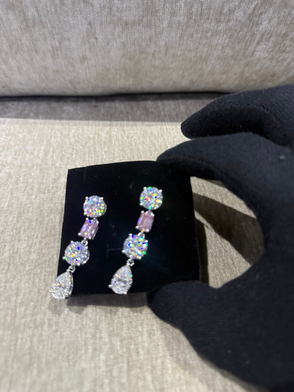 24 carat Dangle Moissanite earrings