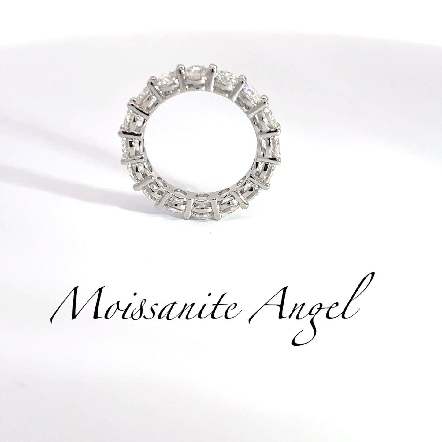 Moissanite band ring 925 sterling silver