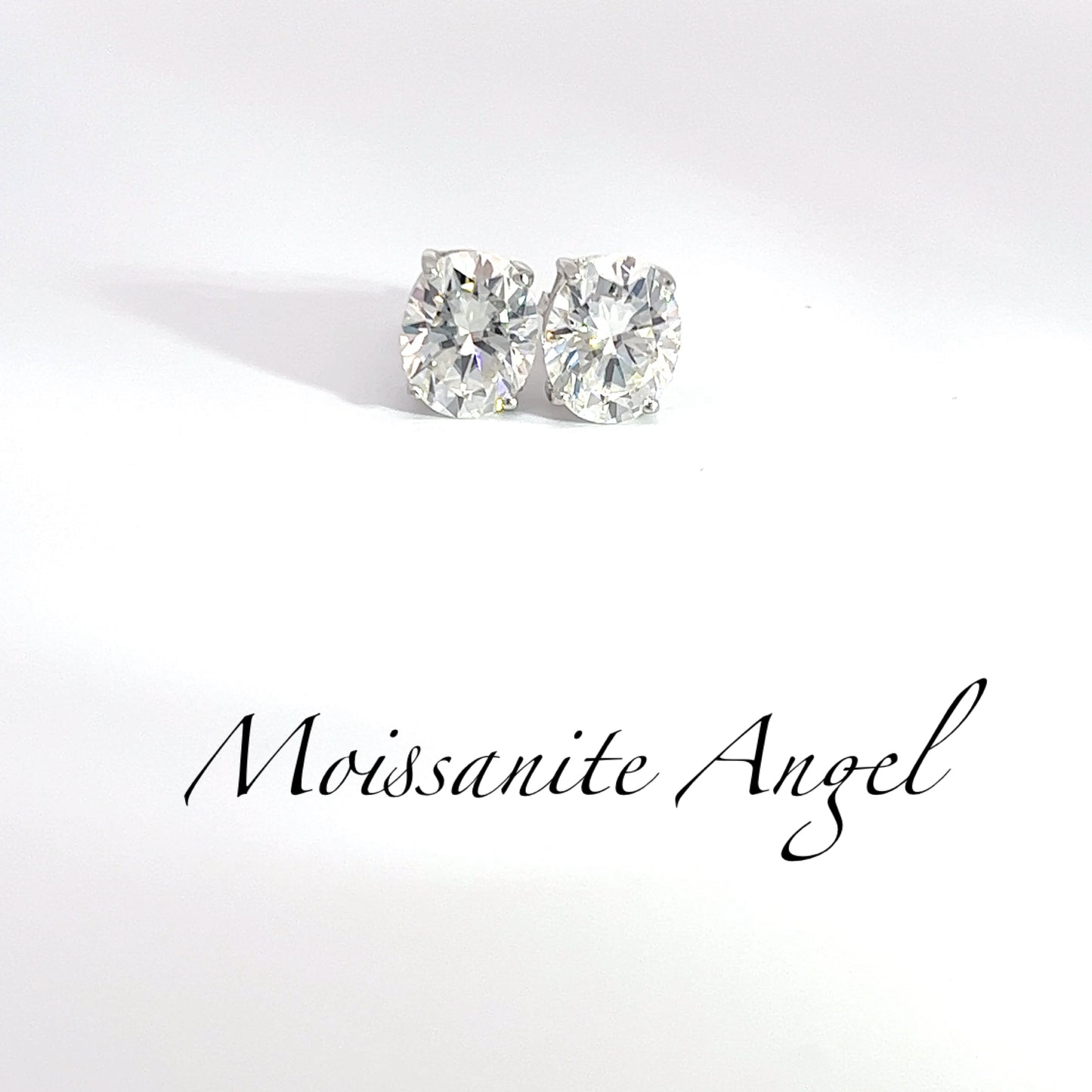 Moissanite Oval shaped earrings 4 Carat total weight studs