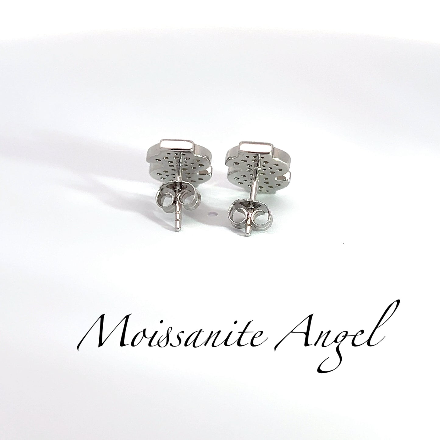 Moissanite earrings dollar sign style