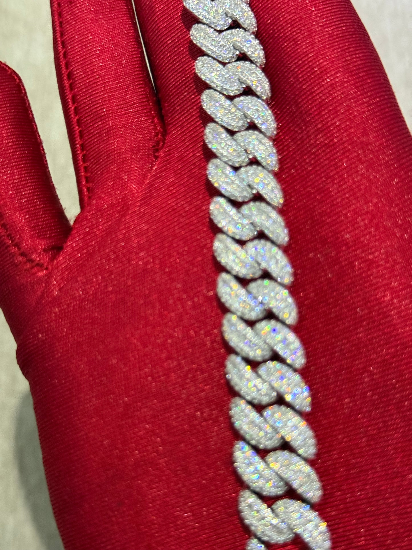 13mm Moissanite tight link bracelet top tier VVS1 quality 100% authentic 7 inch Moissanite bracelet.