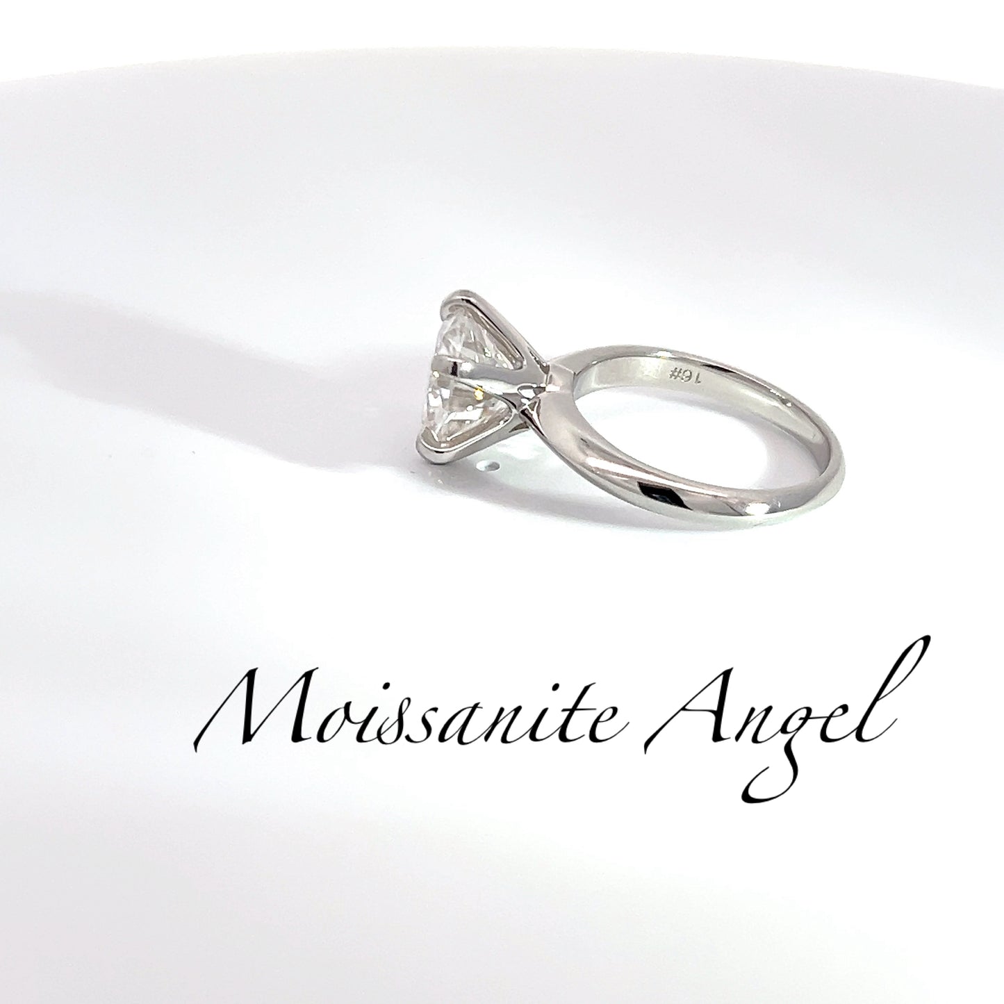 Moissanite 5 carat solitaire ring