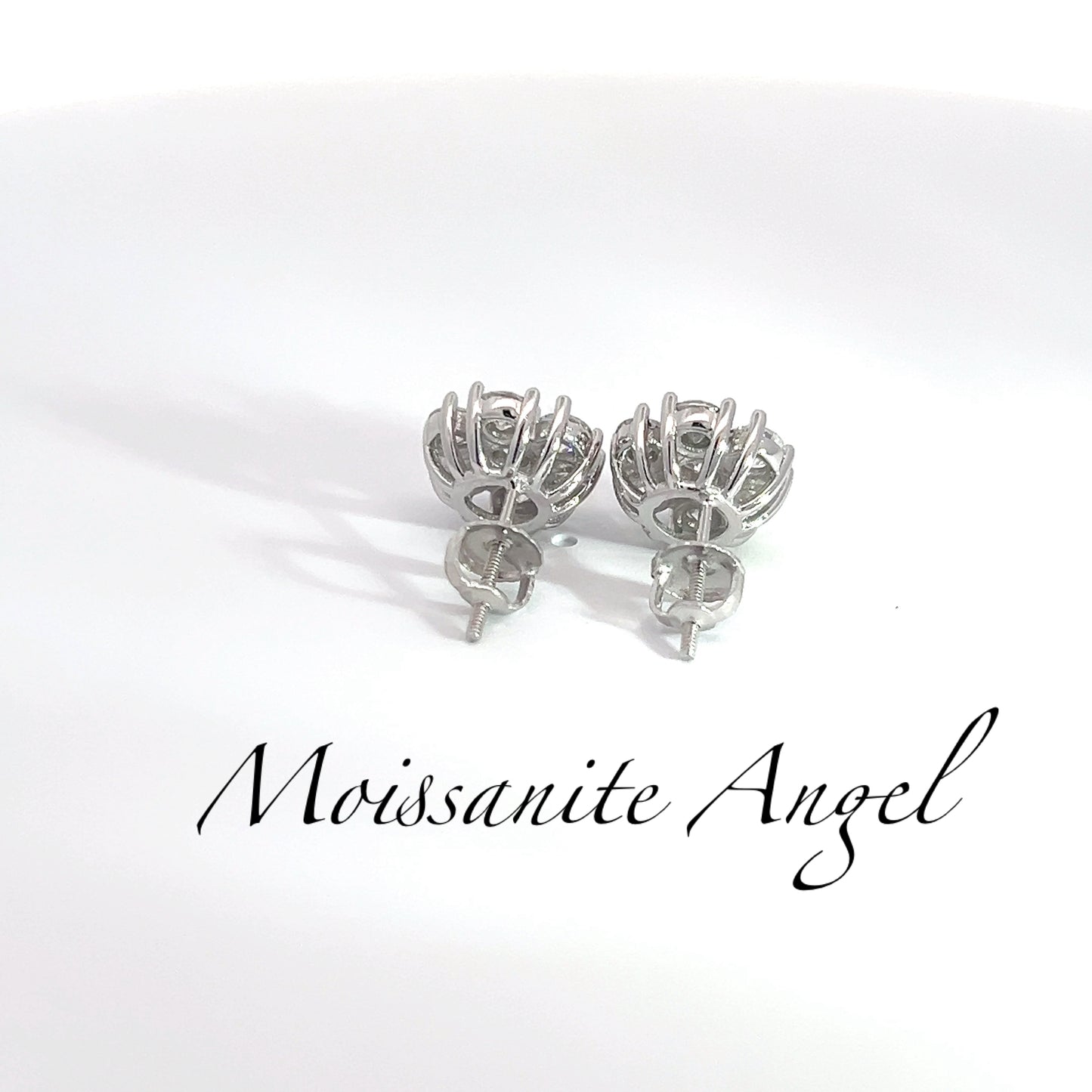 10mm Moissanite earrings flower cluster style studs