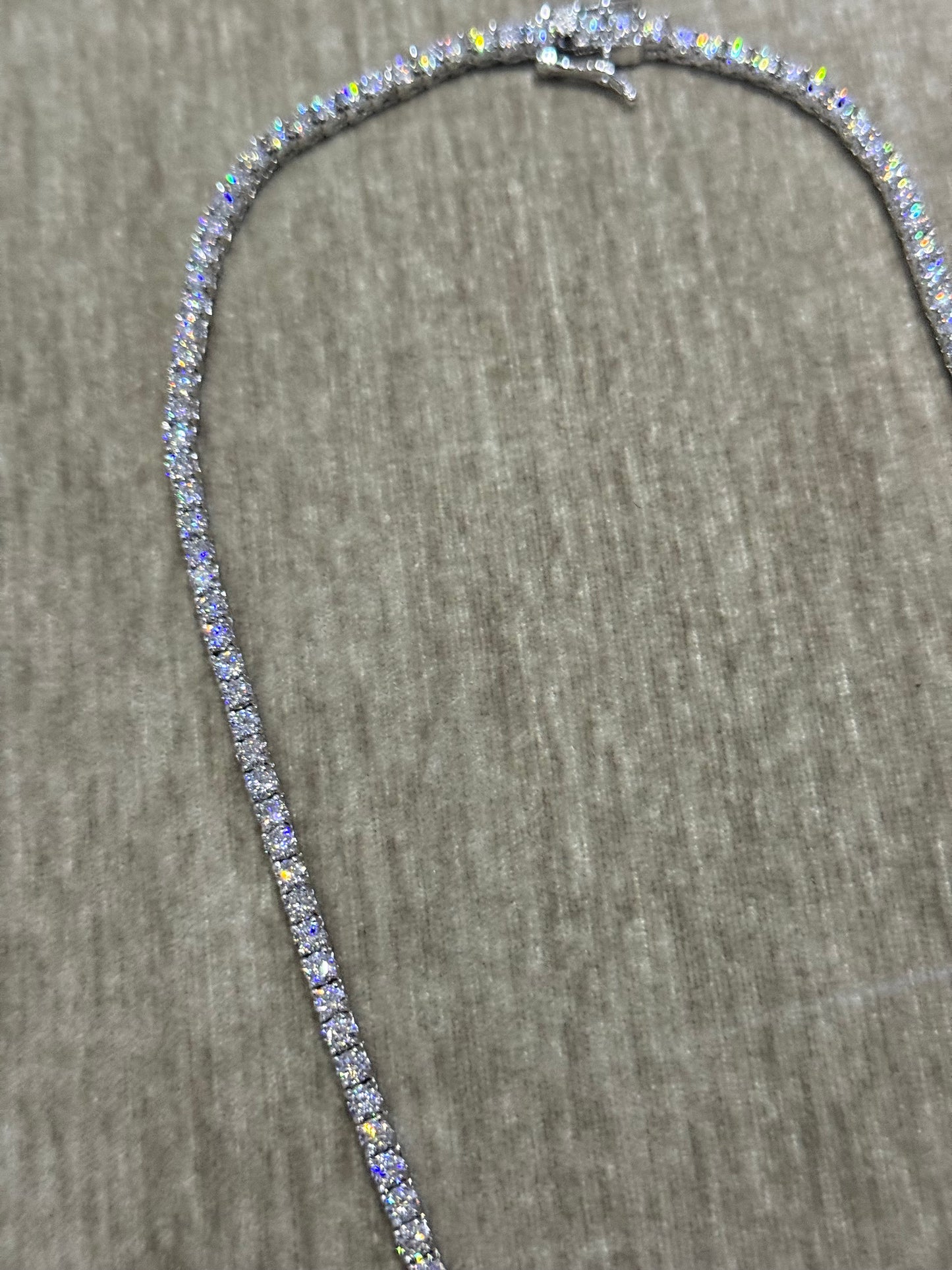 100 % Authentic 16 inch Moissanite tennis chain with Moissanite butterfly  pendant combo 925 silver.