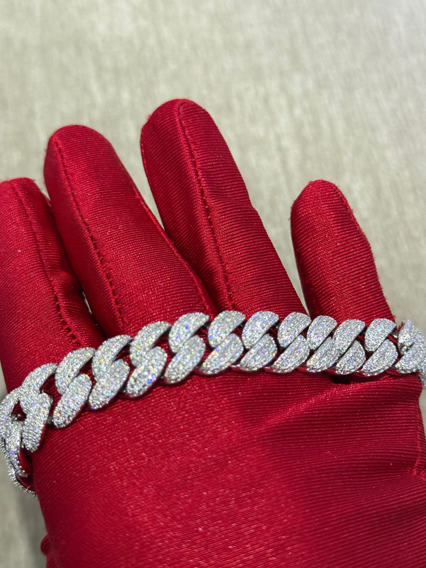 13mm Moissanite tight link bracelet top tier VVS1 quality 100% authentic 7 inch Moissanite bracelet.