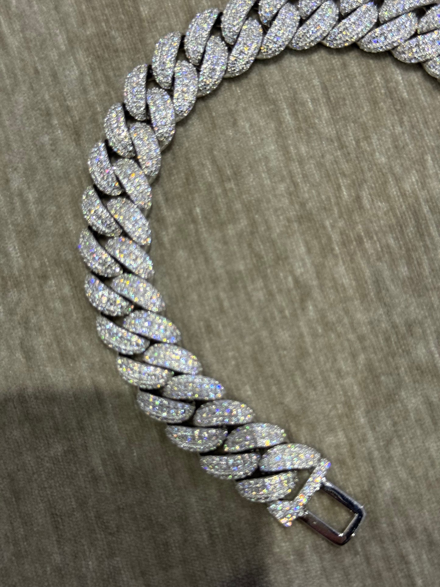 13mm Moissanite tight link bracelet top tier VVS1 quality 100% authentic 7 inch Moissanite bracelet.