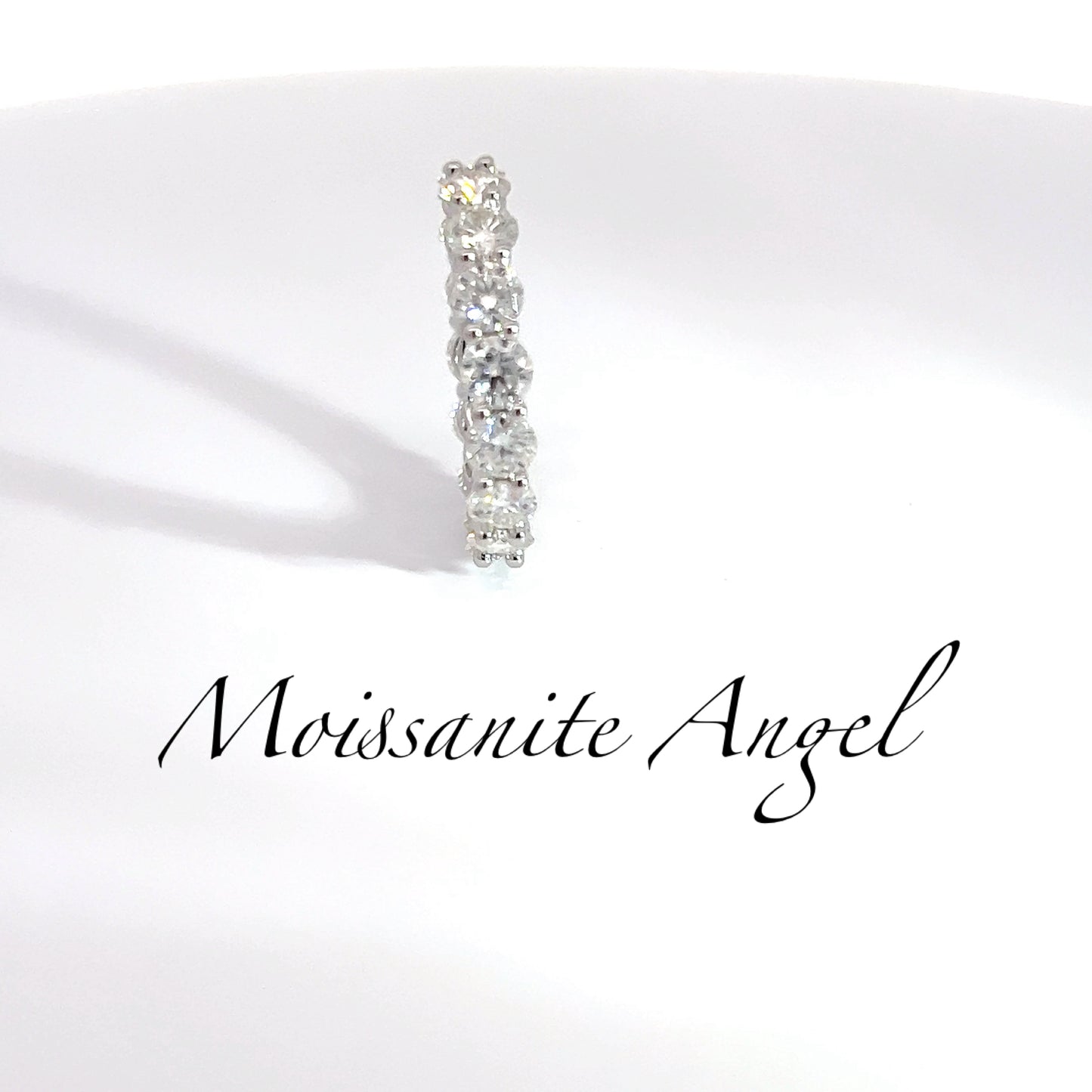 Moissanite band ring 925 sterling silver