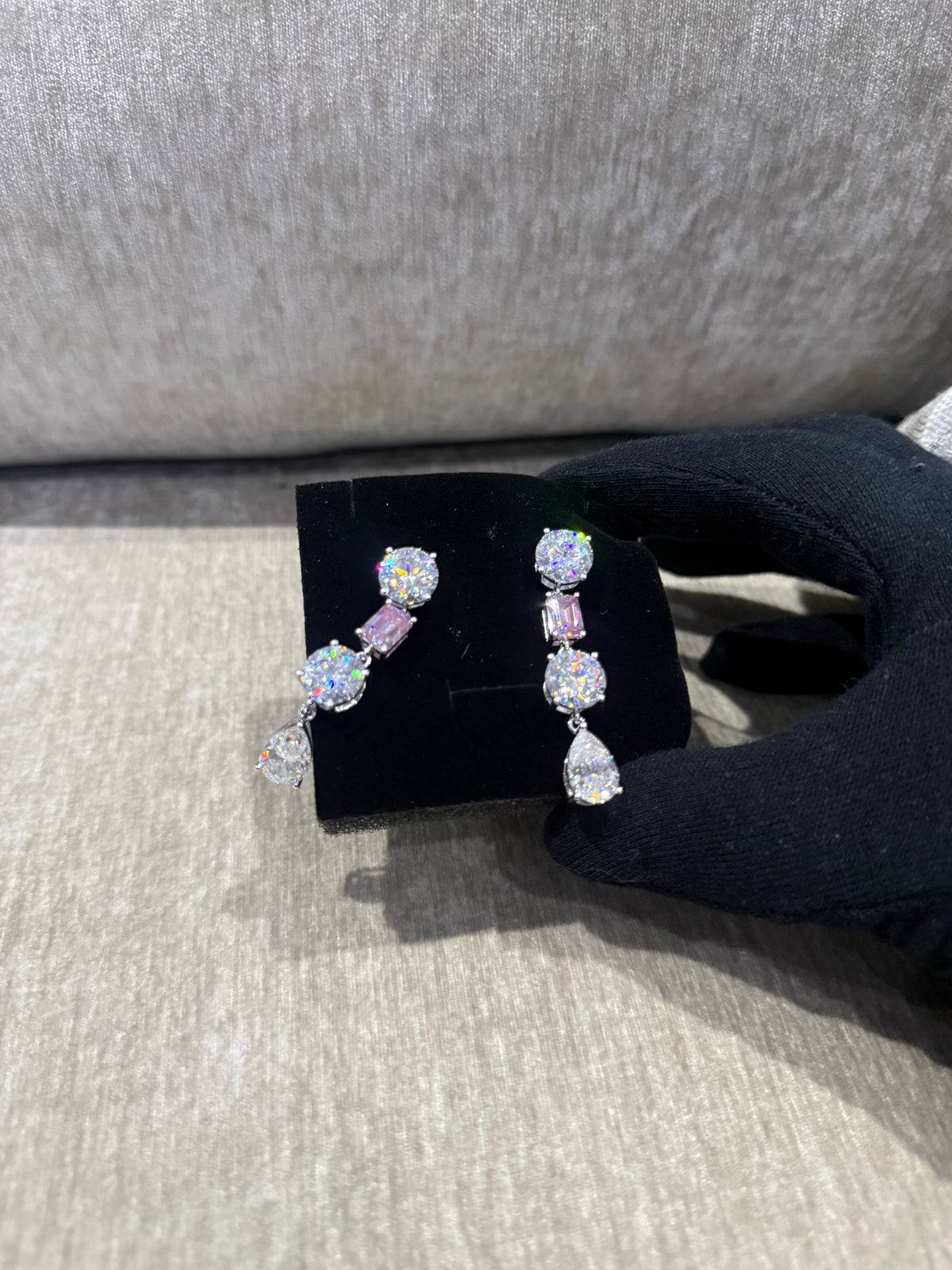24 carat Dangle Moissanite earrings