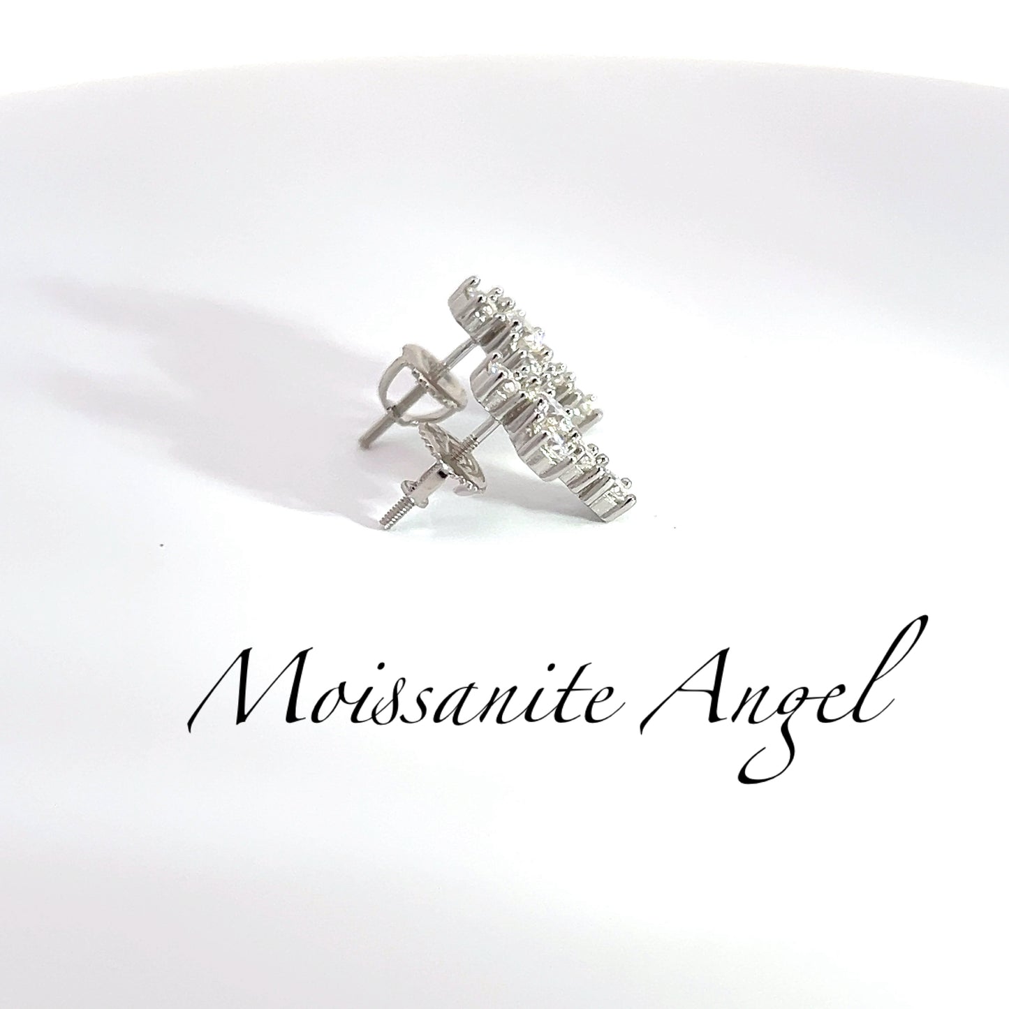 Moissanite earrings cross studs brilliant cut