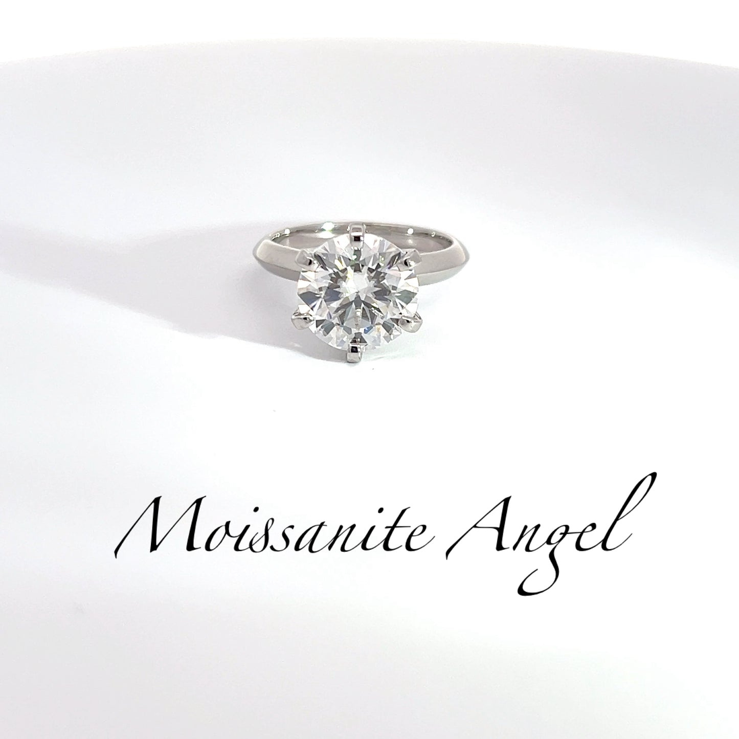 Moissanite 5 carat solitaire ring