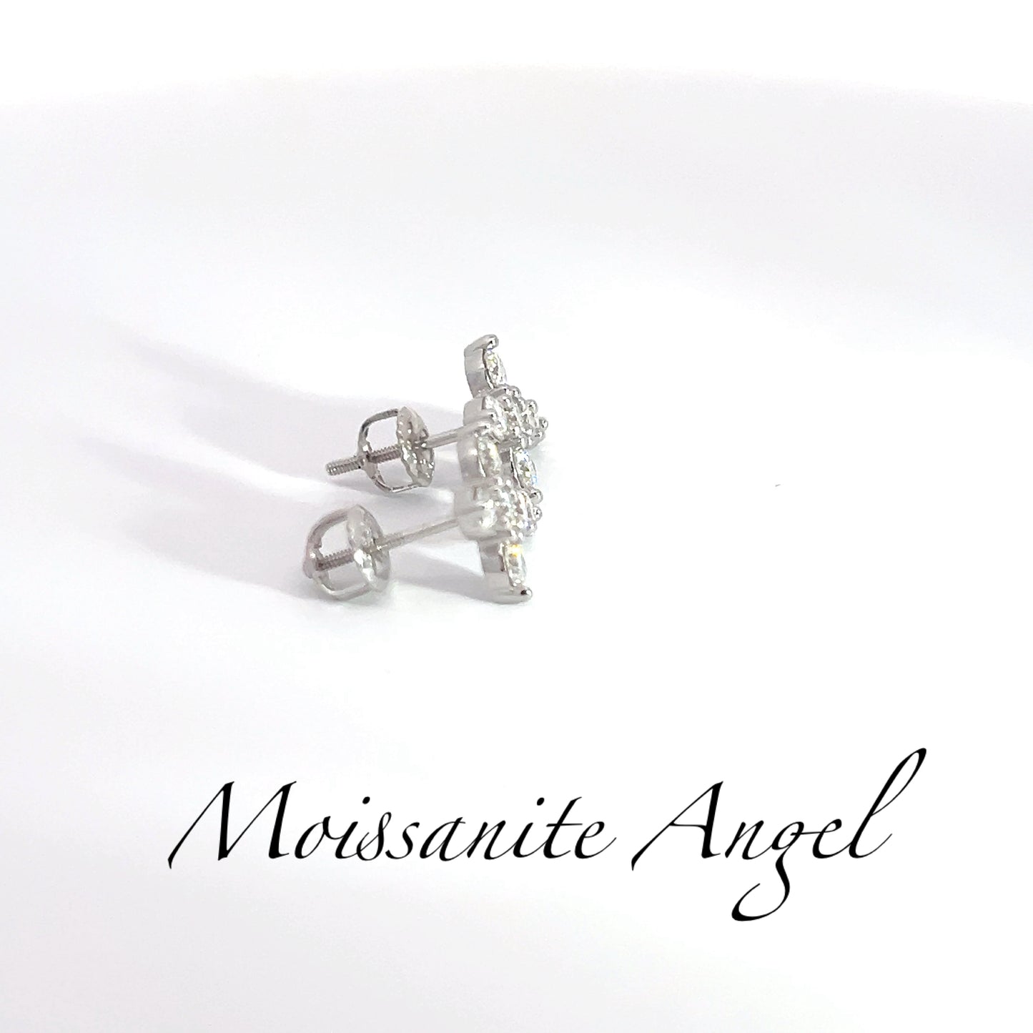 Moissanite Earrings Cross style studs