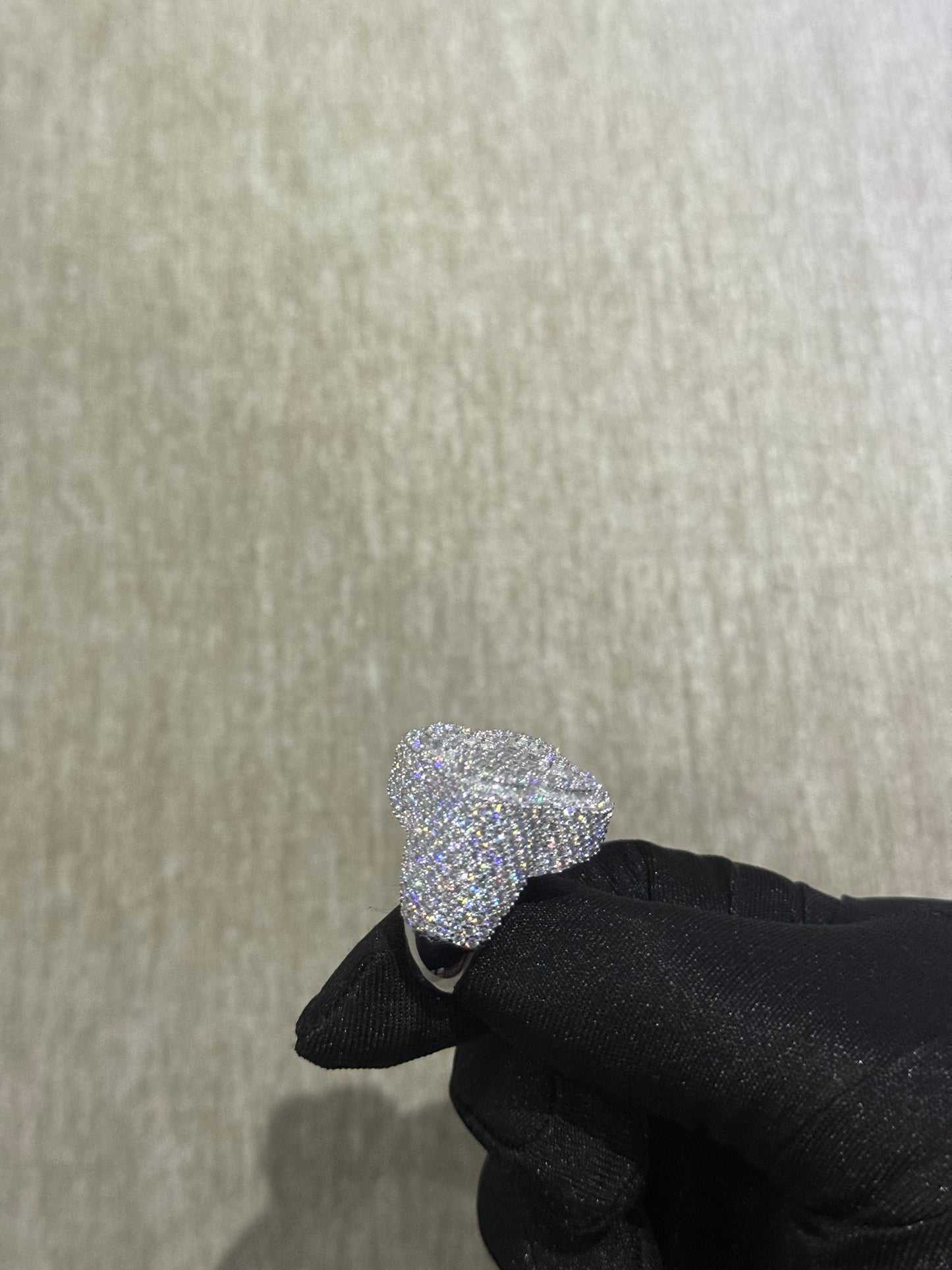 100 % Authentic Moissanite ring clover style 925 silver size 10