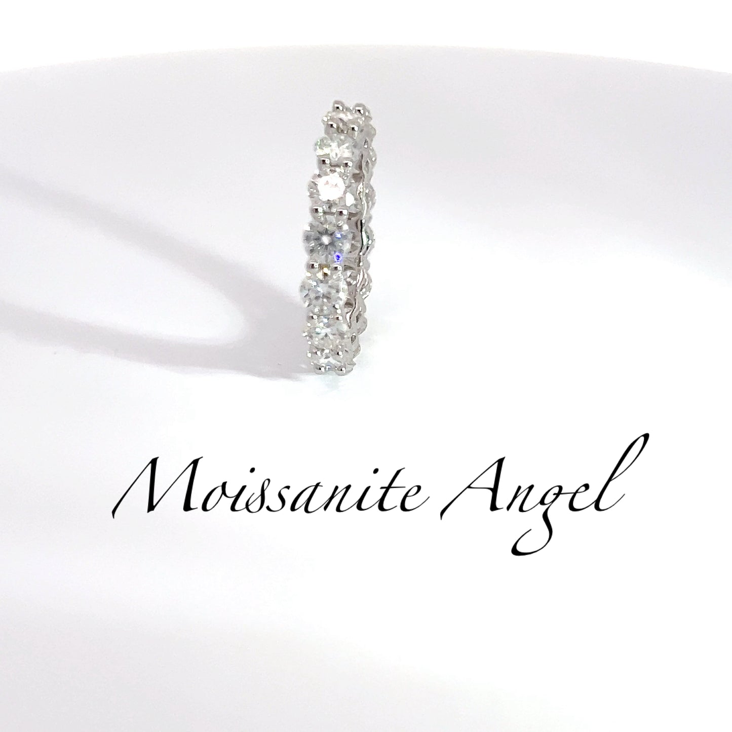 Moissanite band ring 925 sterling silver