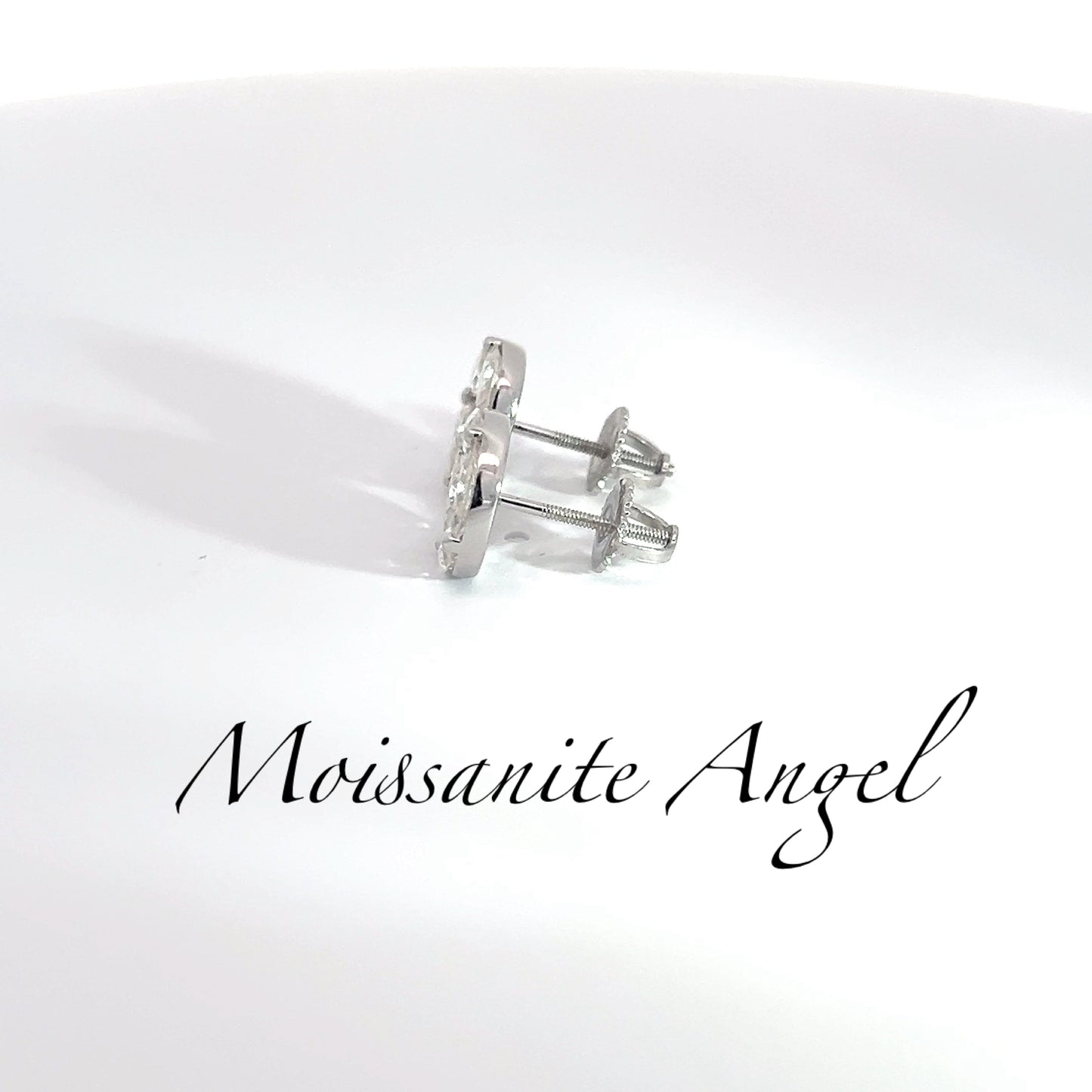 Moissanite studs Precious Set style earrings 10mm