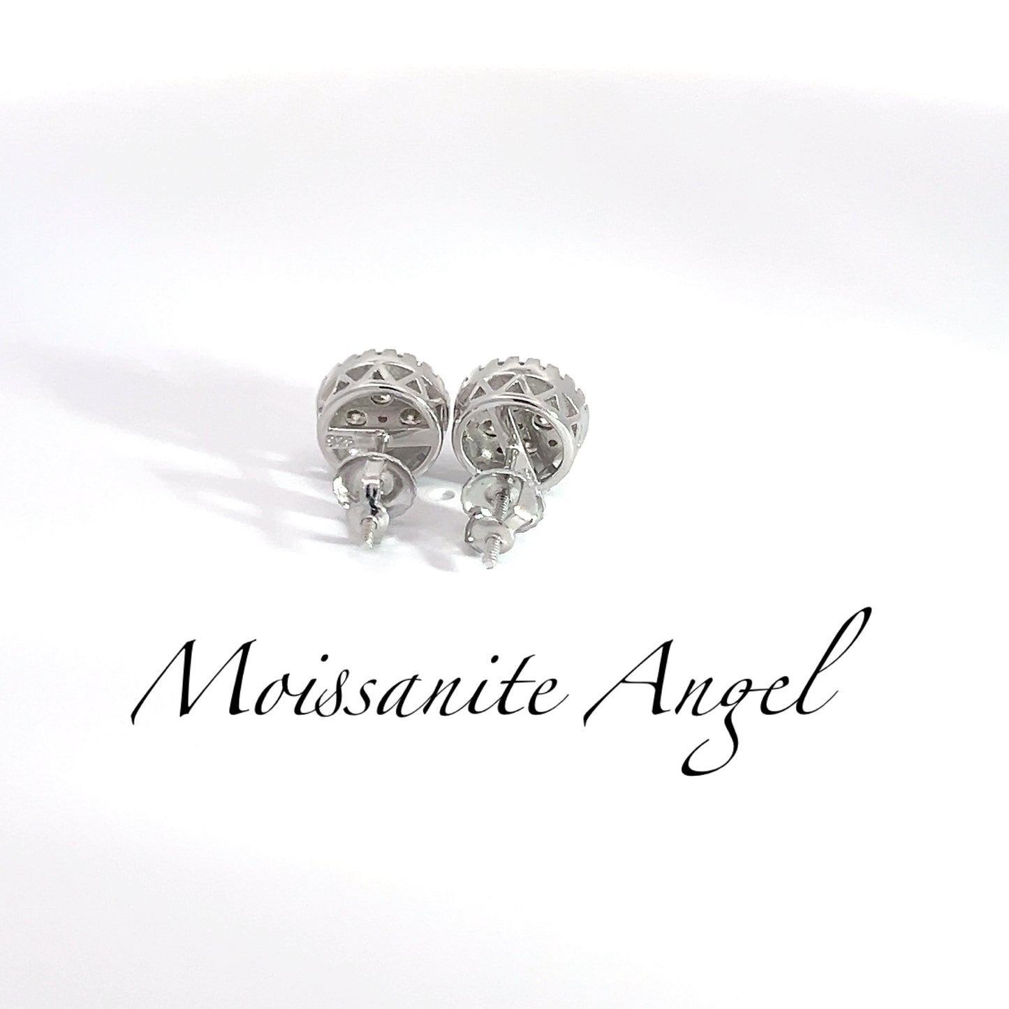 Moissanite earrings vvs1 cluster set studs 9mm