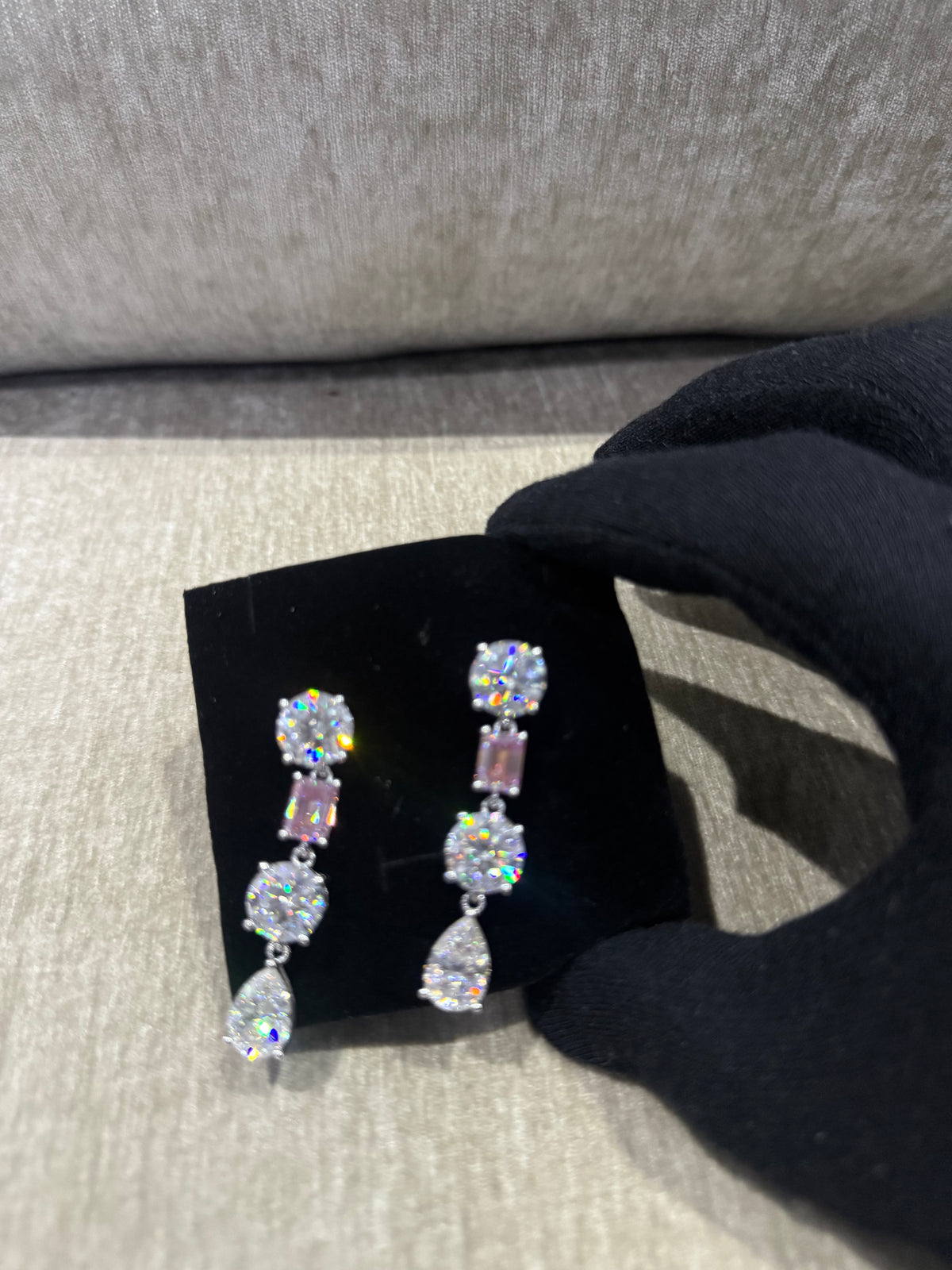 24 carat Dangle Moissanite earrings