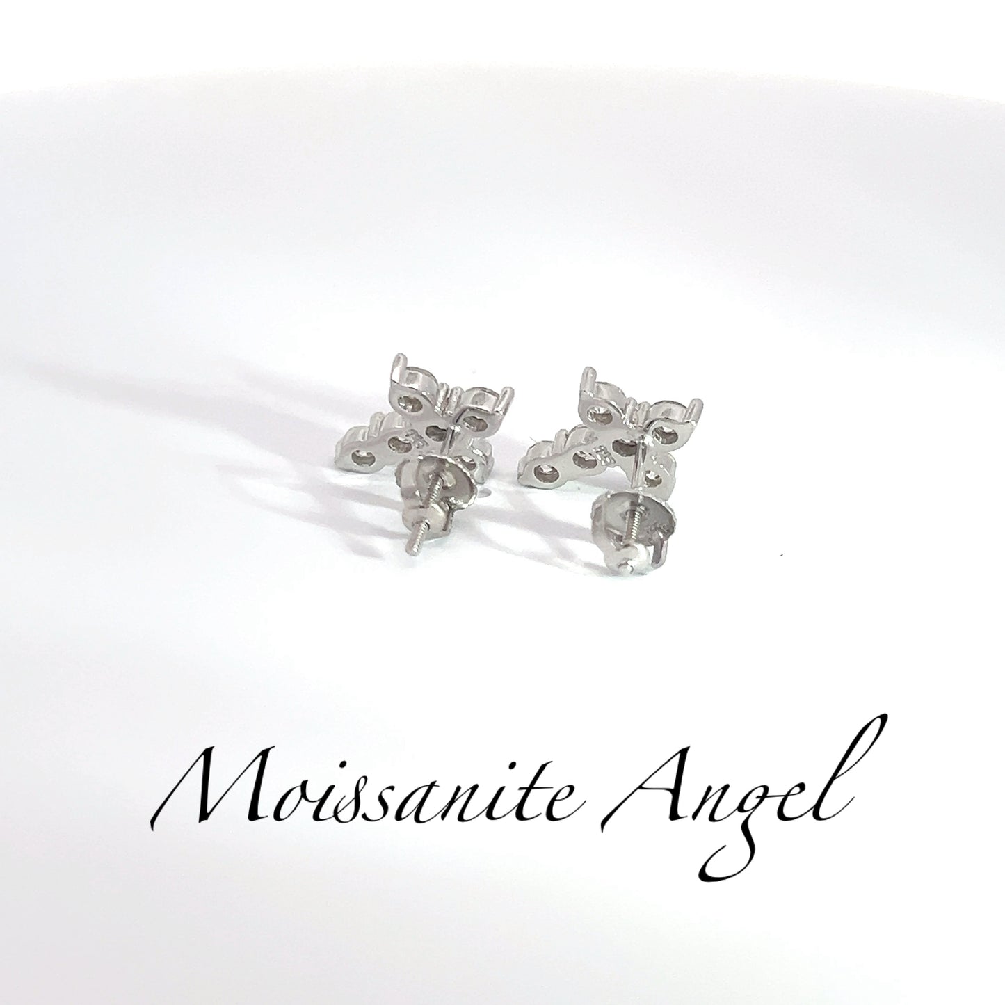 Moissanite Earrings Cross style studs