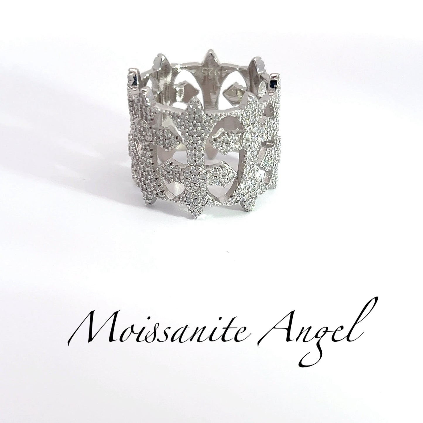 Moissanite fancy cross ring