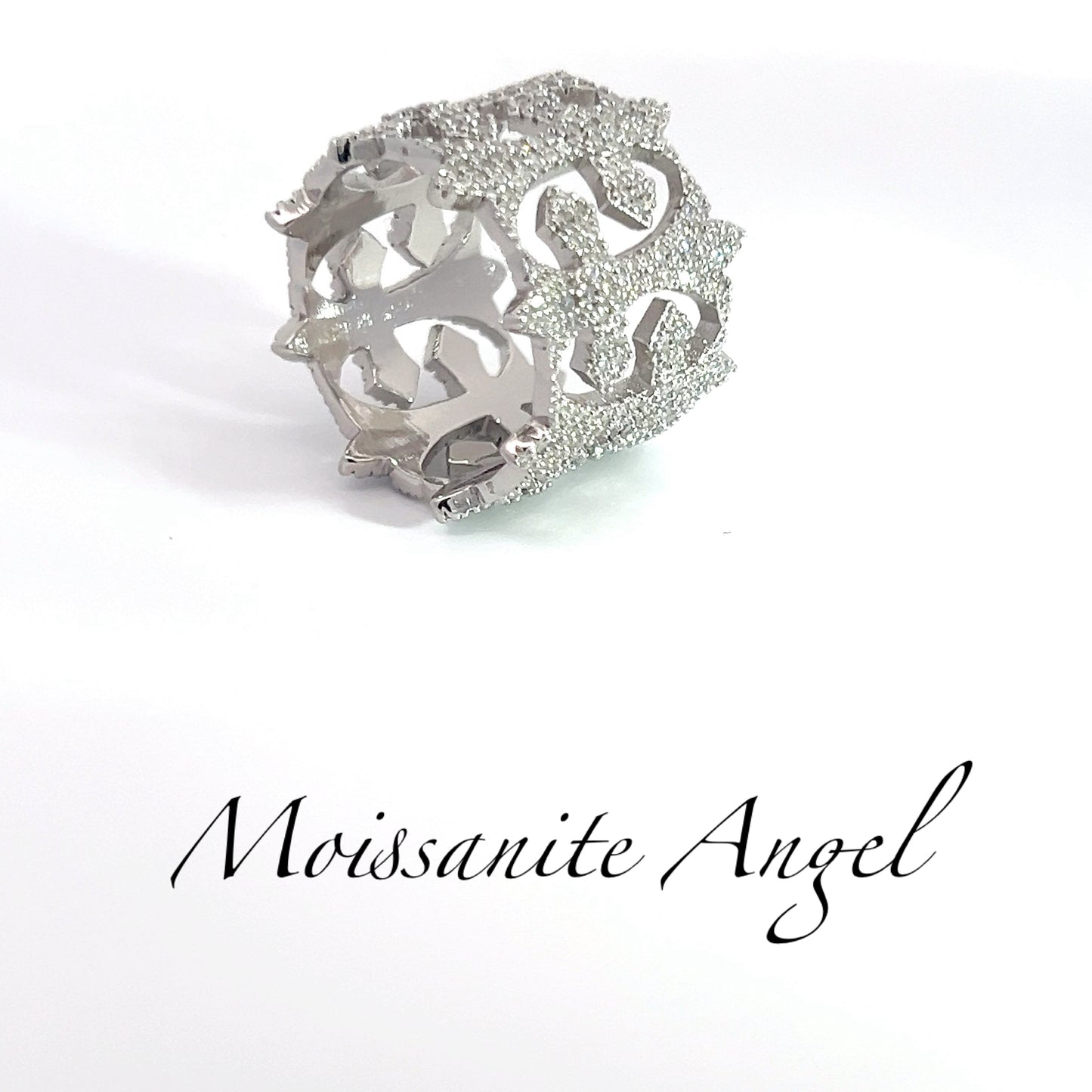 Moissanite fancy cross ring