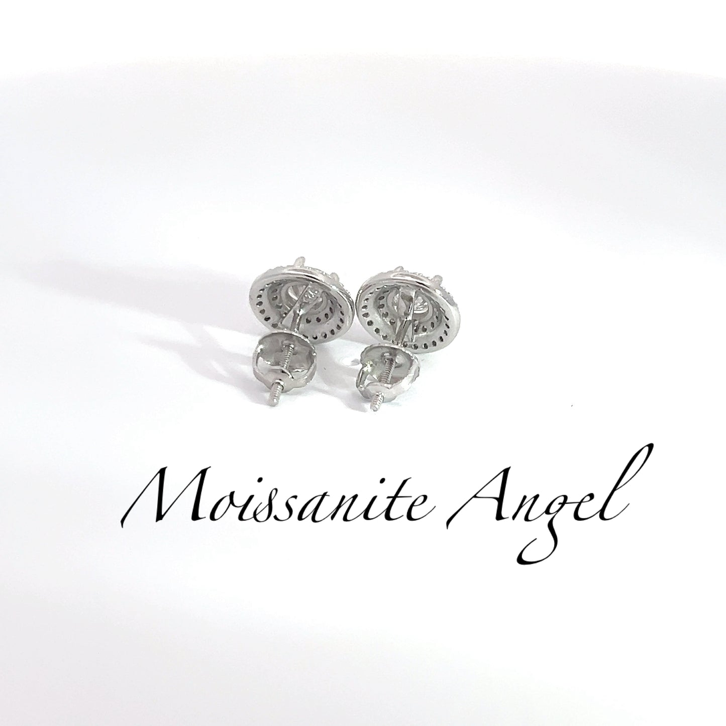 10mm moissanite studs double halo earrings