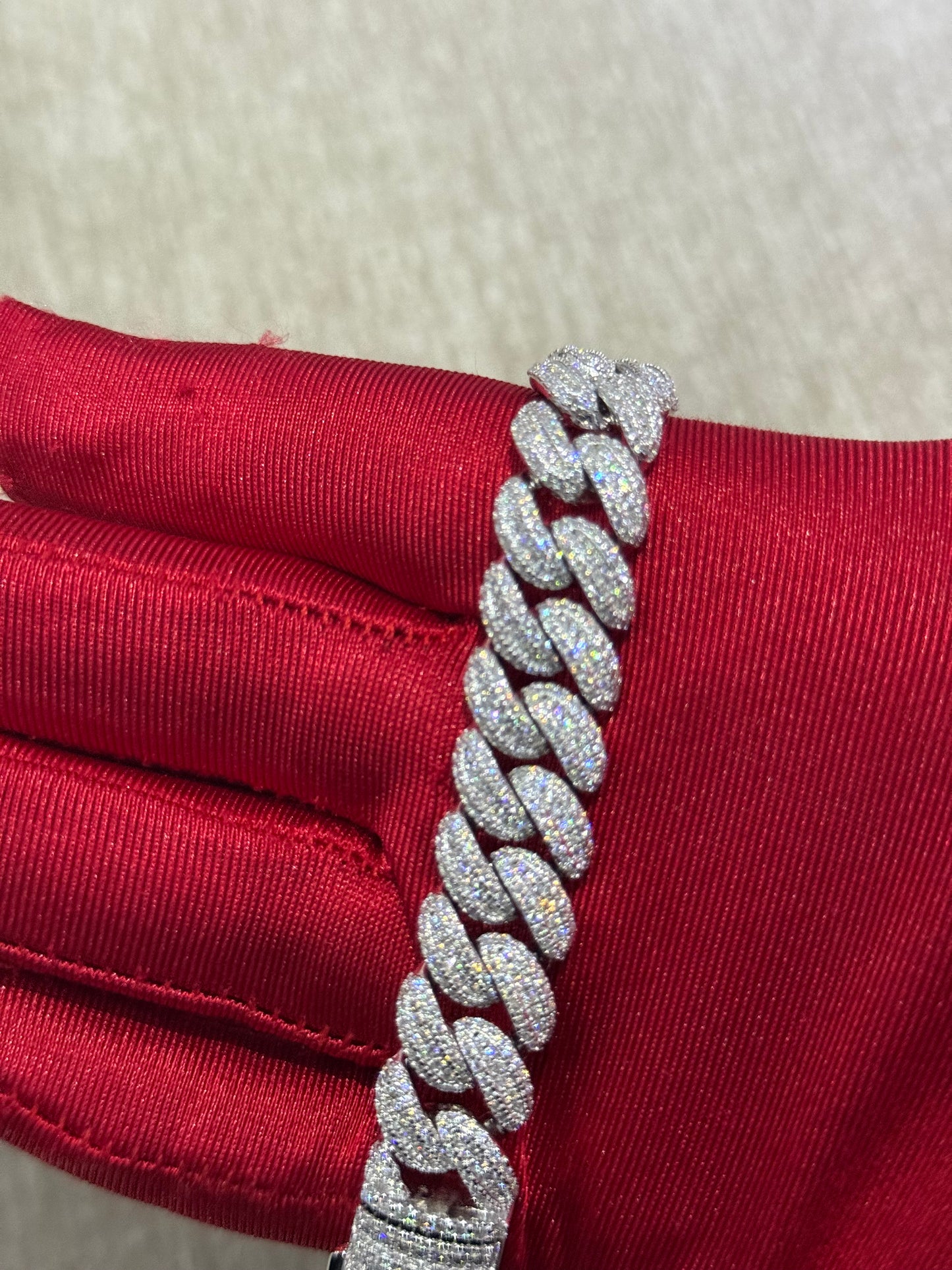 13mm Moissanite tight link bracelet top tier VVS1 quality 100% authentic 7 inch Moissanite bracelet.