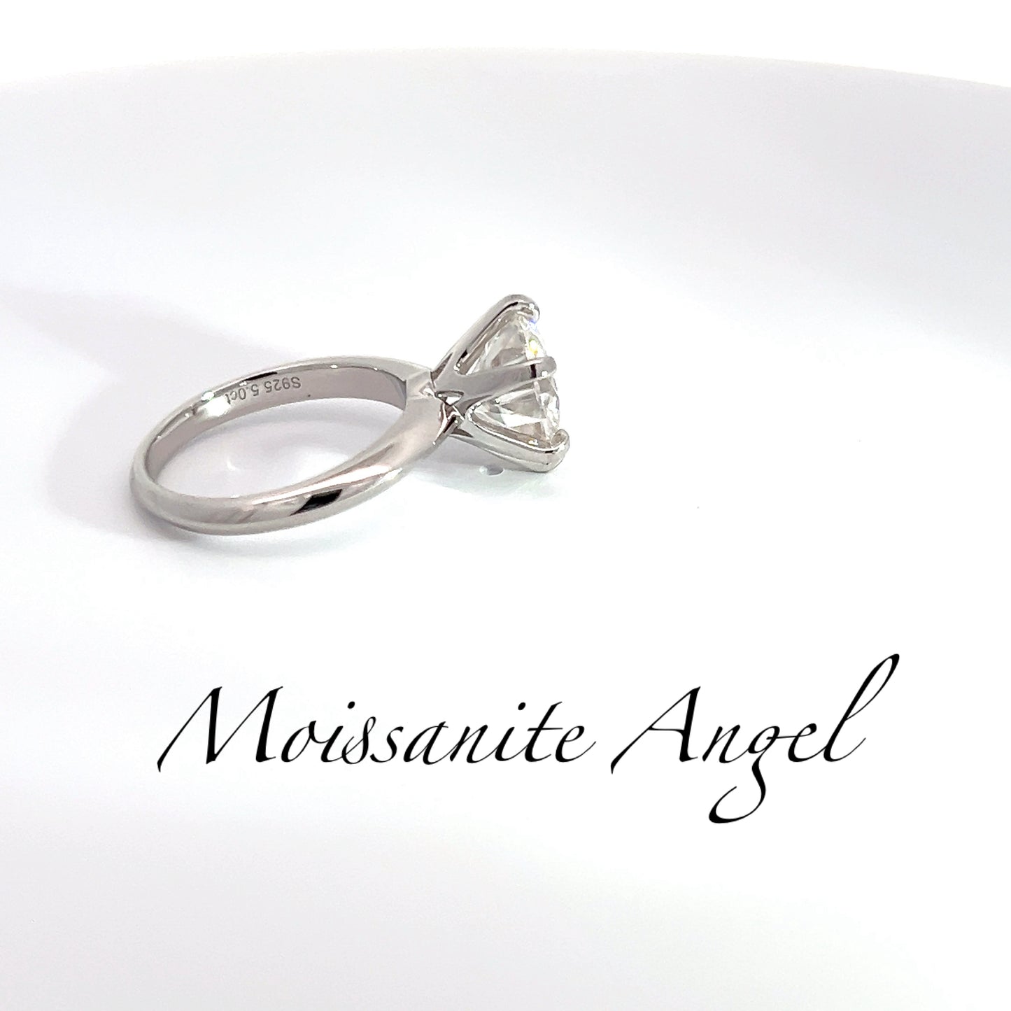 Moissanite 5 carat solitaire ring