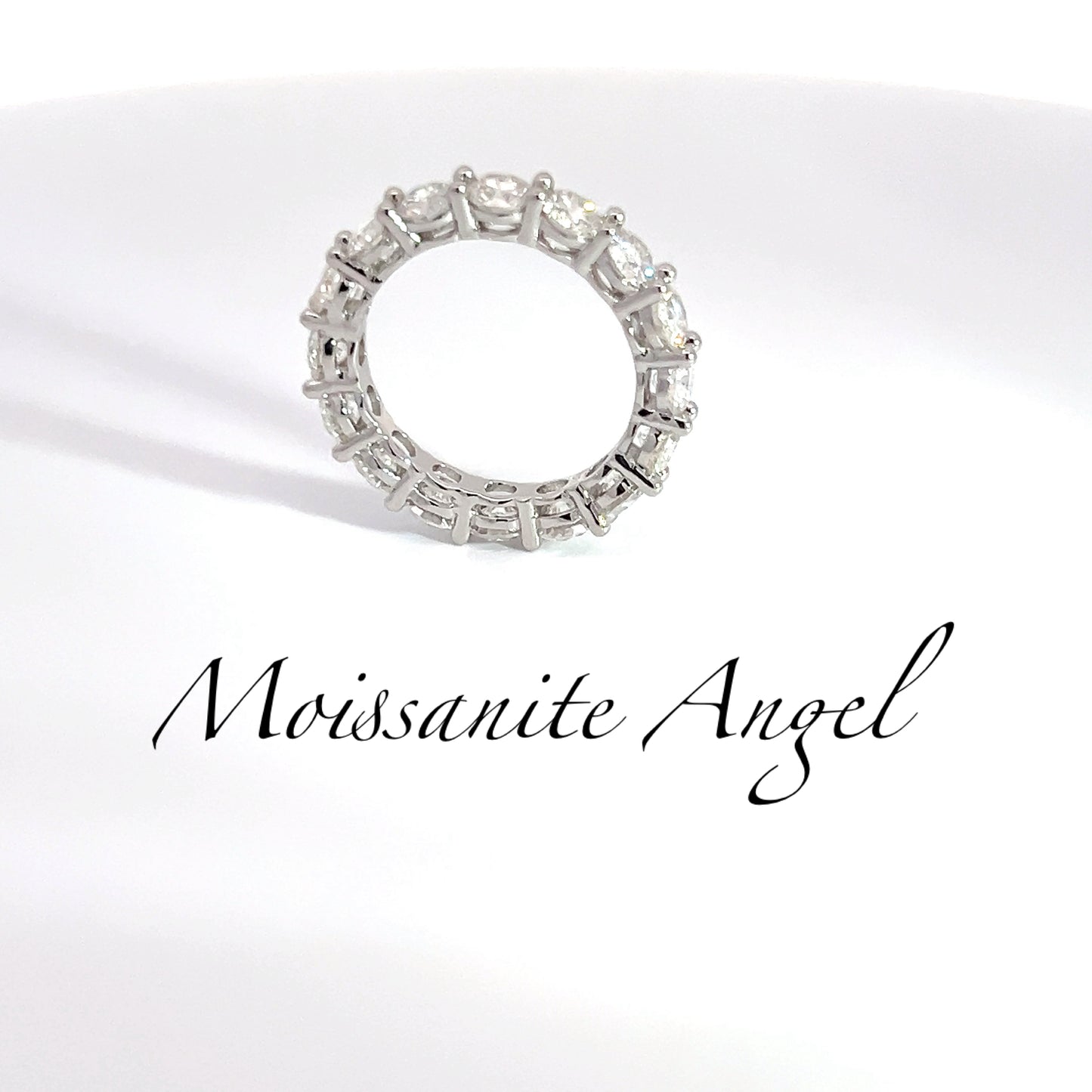 Moissanite band ring 925 sterling silver