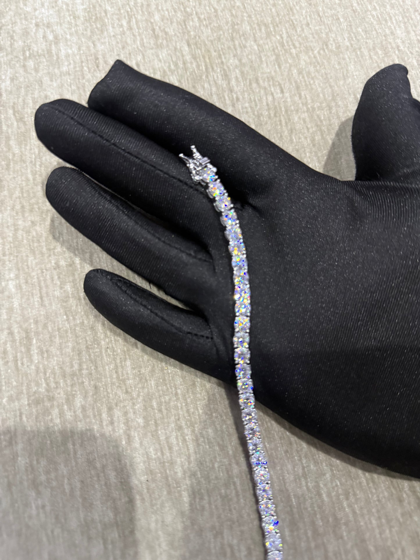 100 % Authentic 5mm Moissanite tennis bracelet VVS1 D Color