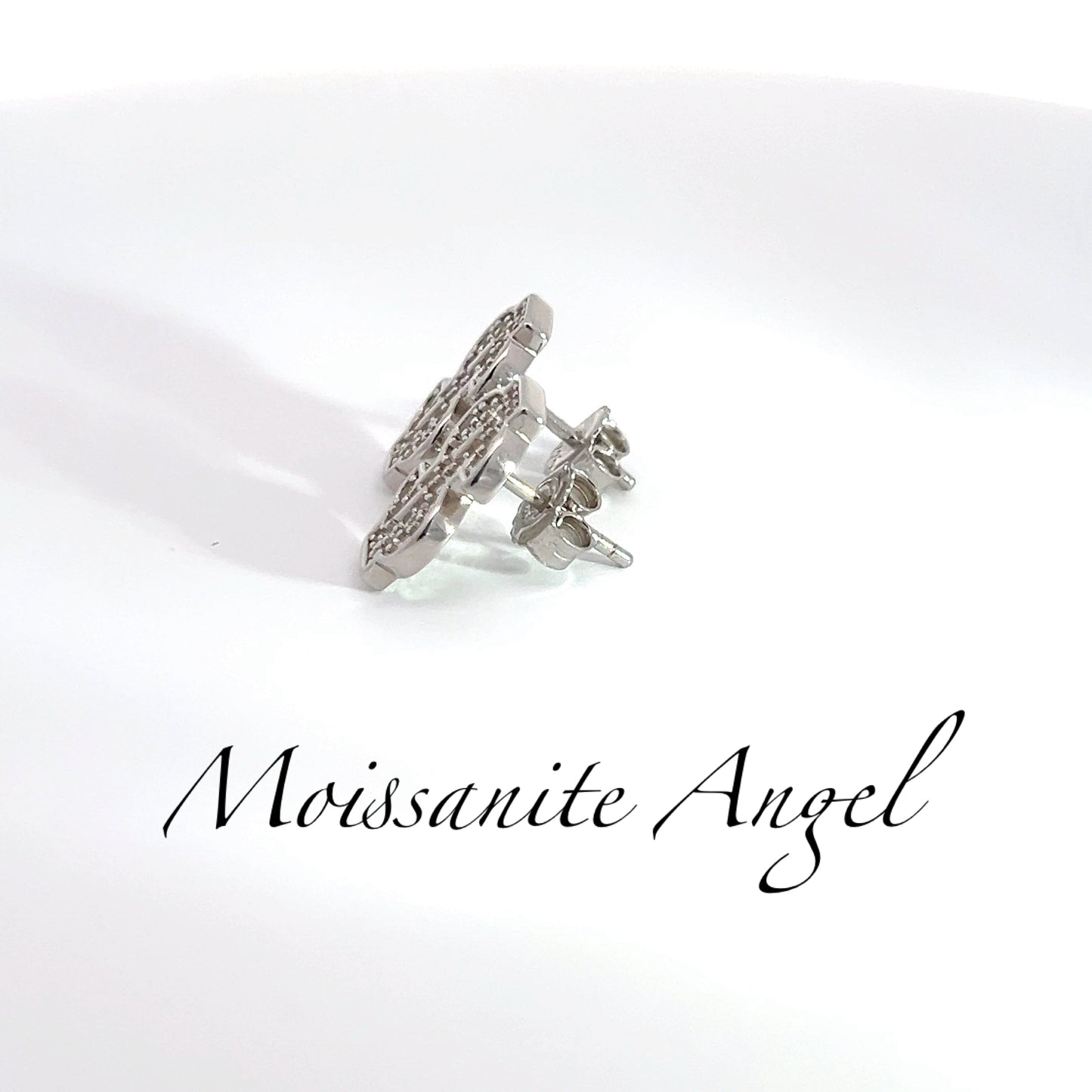 Moissanite earrings dollar sign style