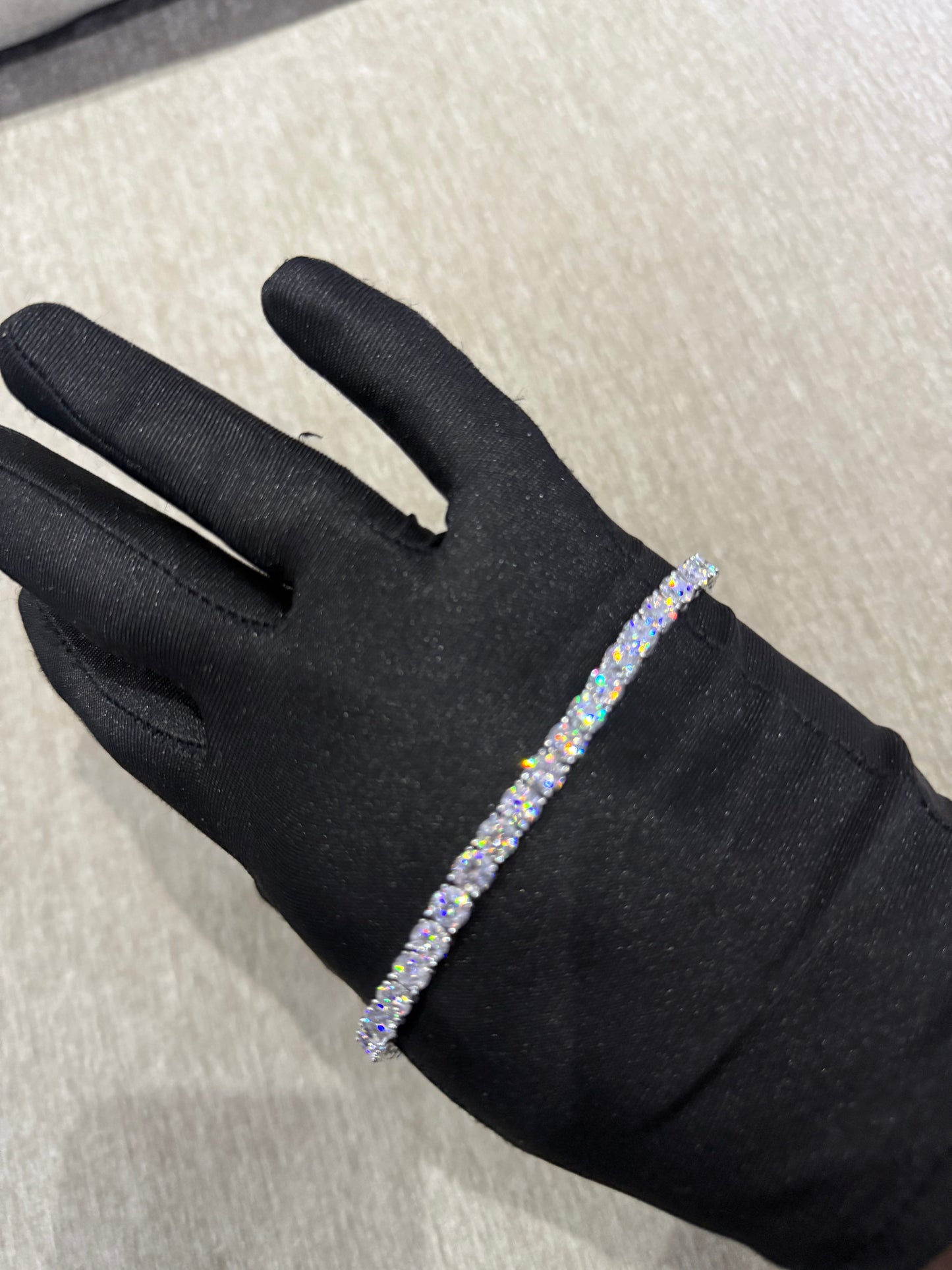 100 % Authentic 5mm Moissanite tennis bracelet VVS1 D Color