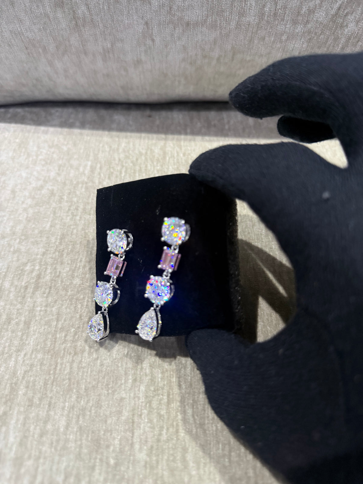 24 carat Dangle Moissanite earrings
